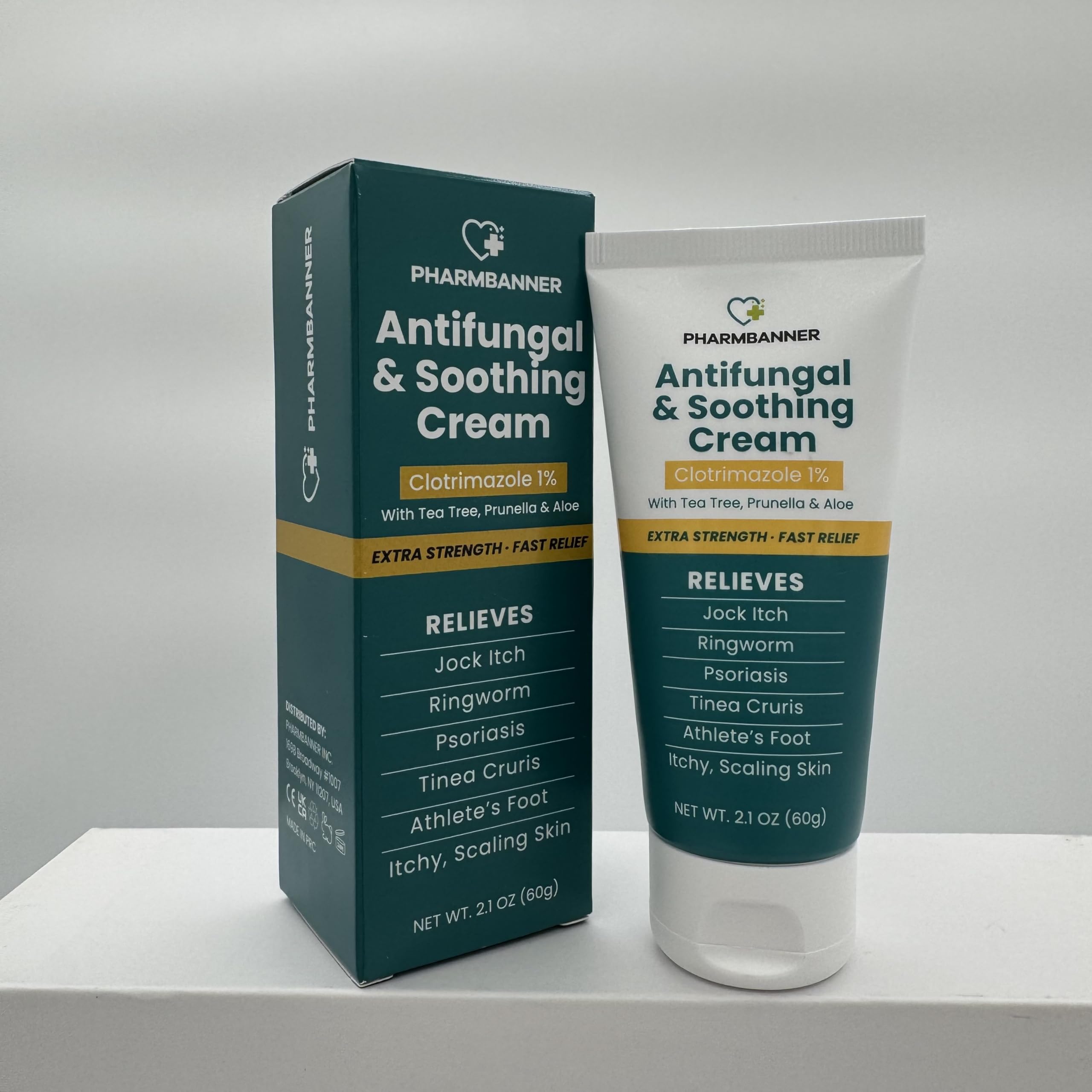 PHARMBANNER Antifungal Cream – Extra Strength Relief for Jock Itch, Athlete’s Foot, Ringworm & Psoriasis