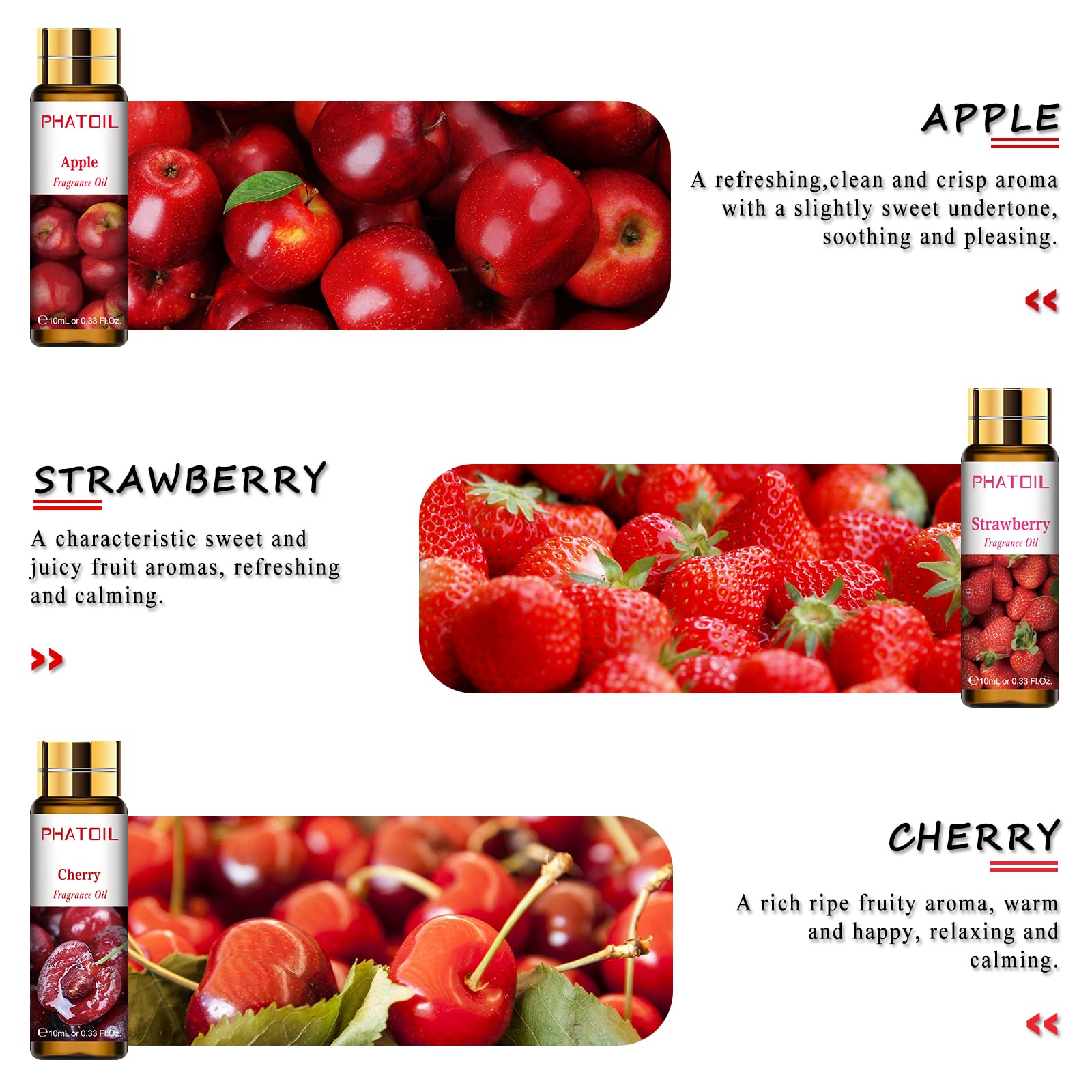 PHATOIL 9-Piece Fruity Essential Oils Gift Set | 10ml Fragrance Oils for Diffusers, Soap & DIY
