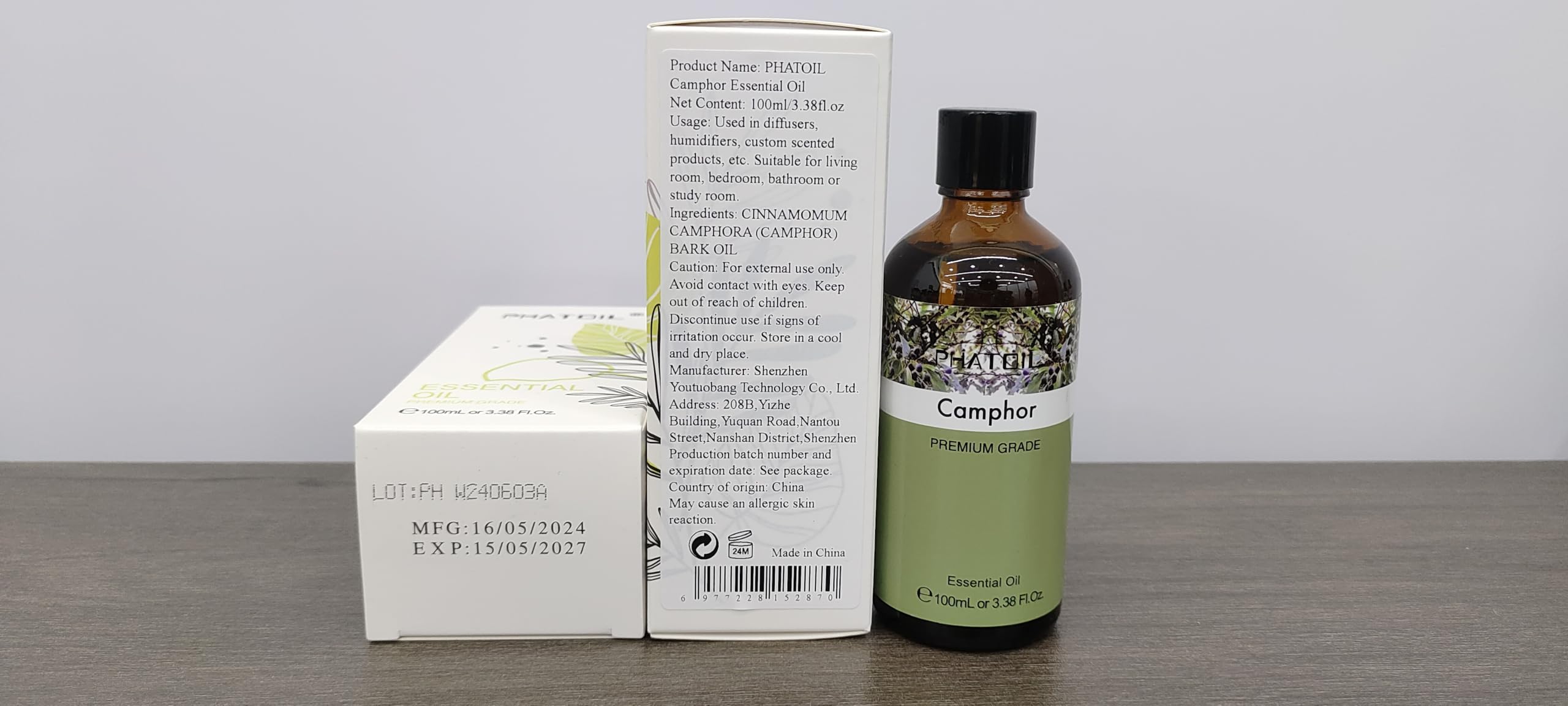 Camphor Essential Oil 100ml | PHATOIL Aromatherapy for Diffusers, DIY Candles & Soaps