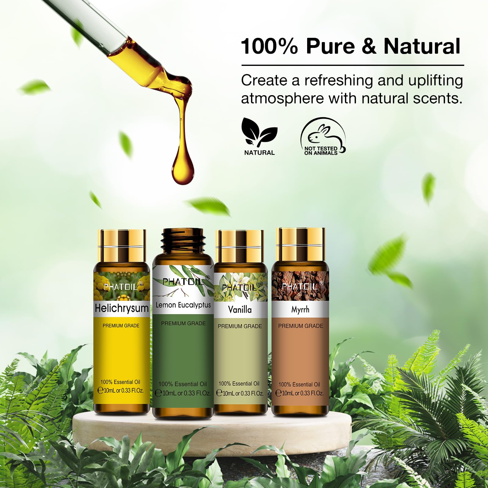 PHATOIL 9PCS Premium Essential Oil Set – 10ml Diffuser & DIY Gift