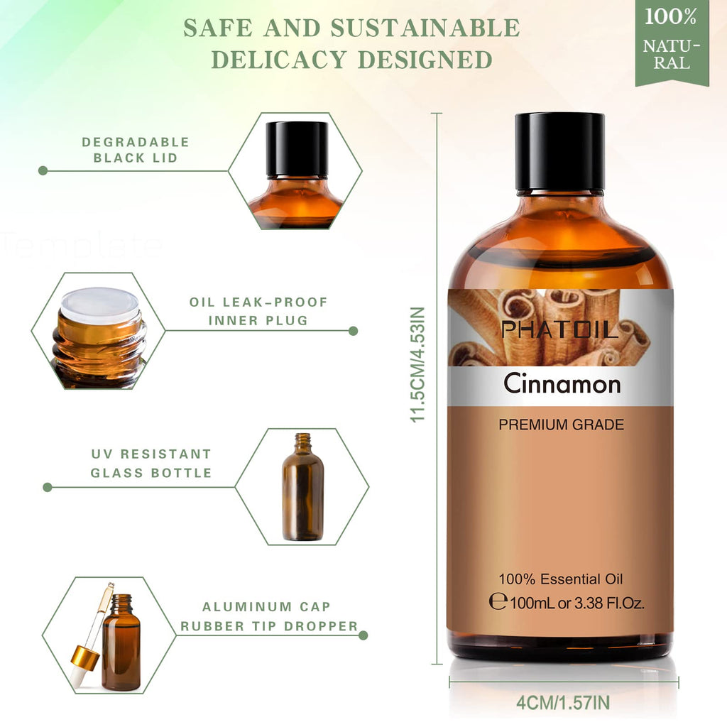 PHATOIL Cinnamon Essential Oil 100ml - Aromatherapy Diffuser Oil