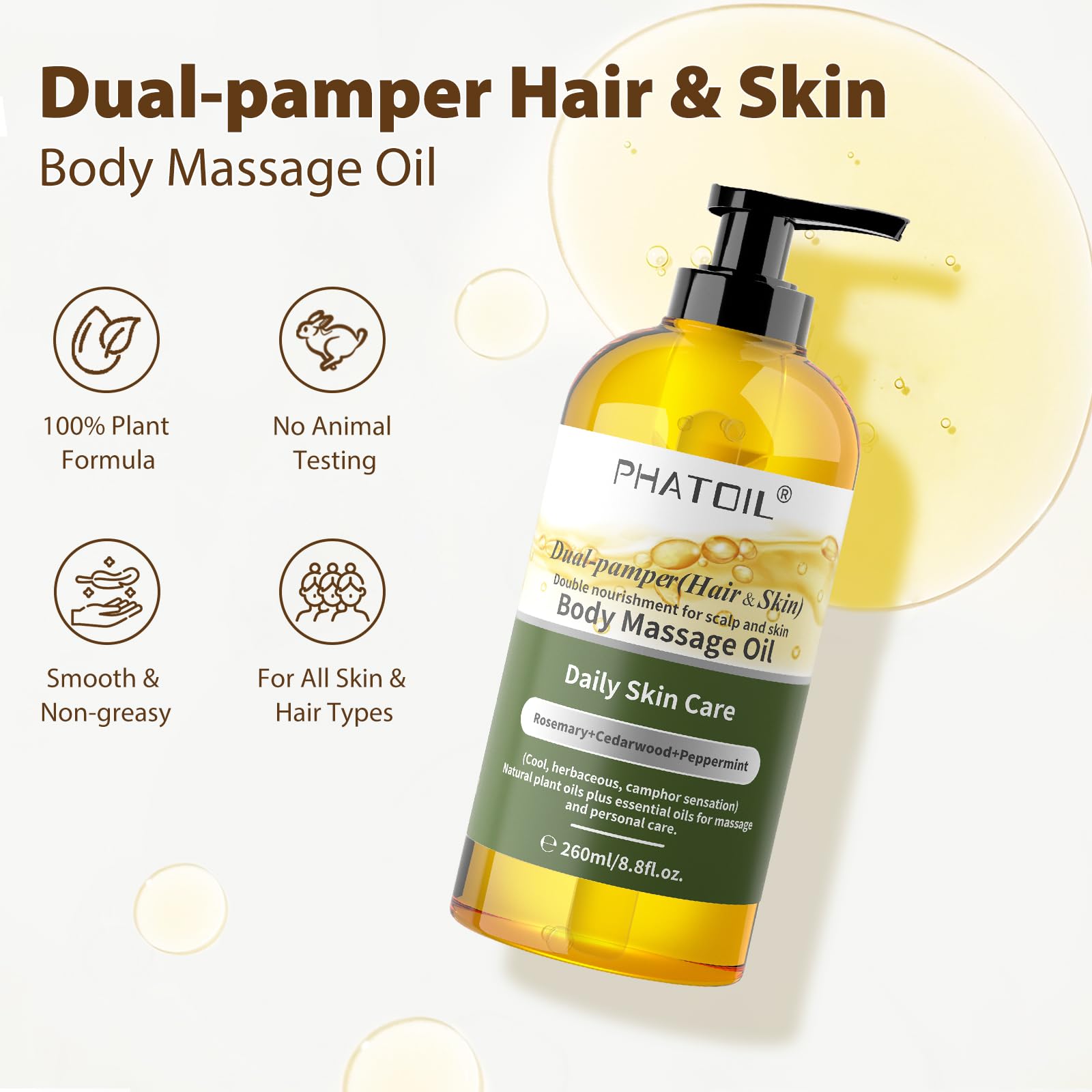 PHATOIL Dual-Pamper Massage Oil – Hair & Skin 260ml