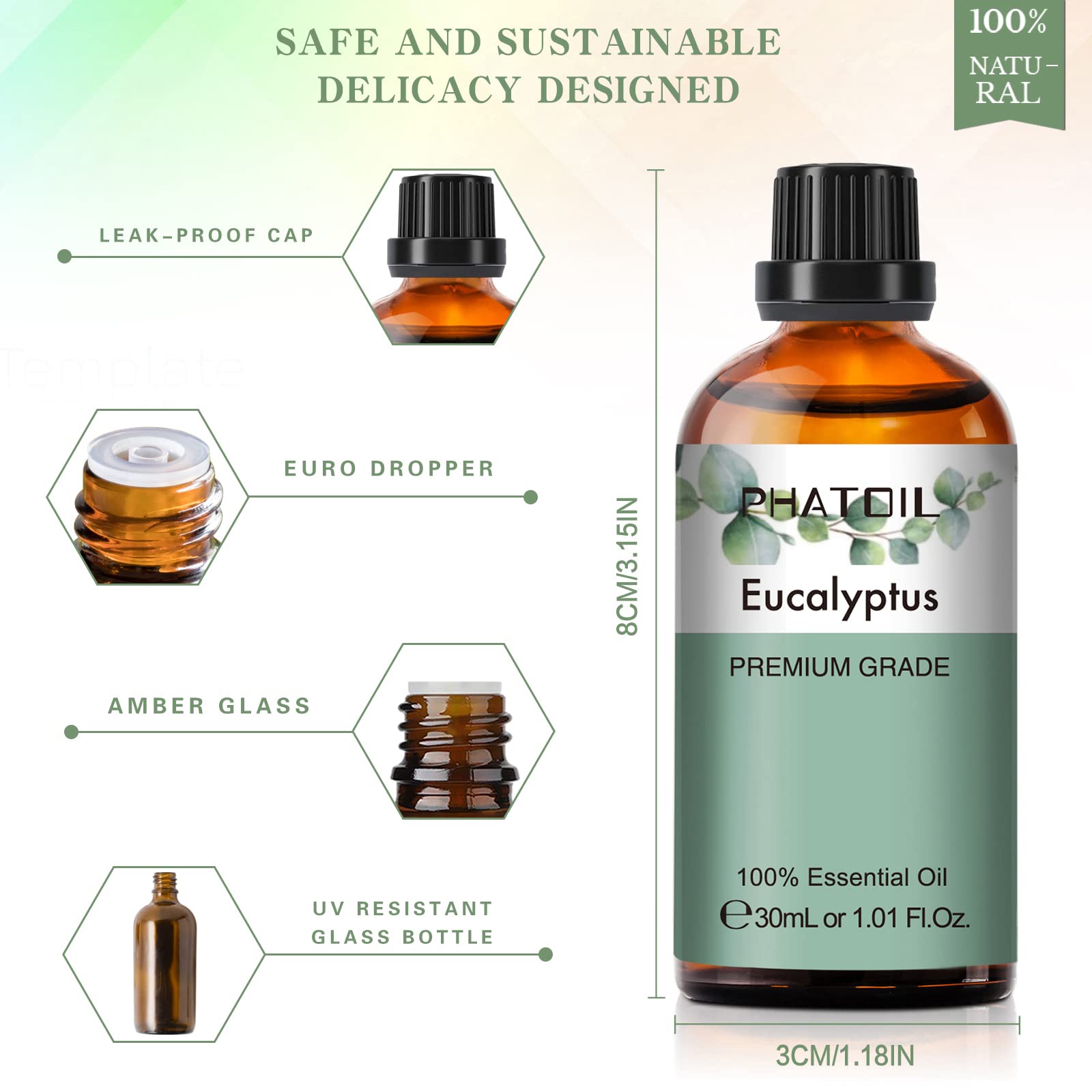 PHATOIL Eucalyptus Essential Oil 30ml – Pure Eucalyptus Oil for Diffusers, Aromatherapy & DIY Crafts