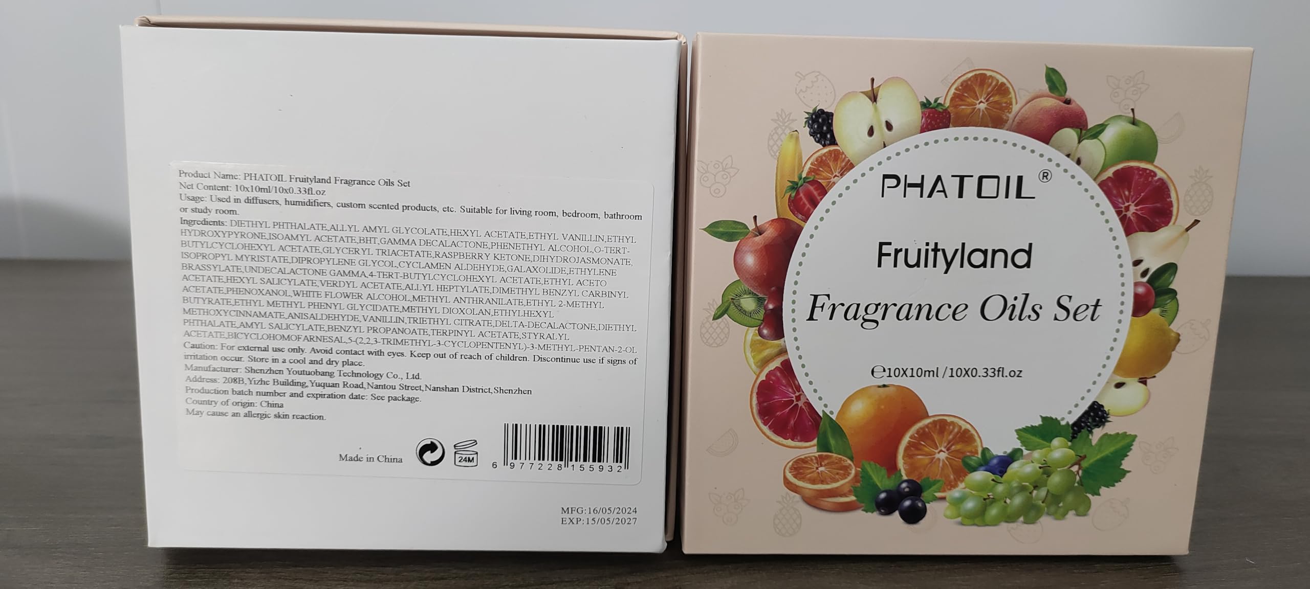 PHATOIL Coconut & Vanilla Fragrance Oils Set – 10 Pcs for Diffusers