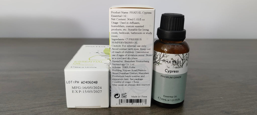 Cypress Essential Oil 30ml | PHATOIL Pure Essential Oil Singles for Aromatherapy Diffusers
