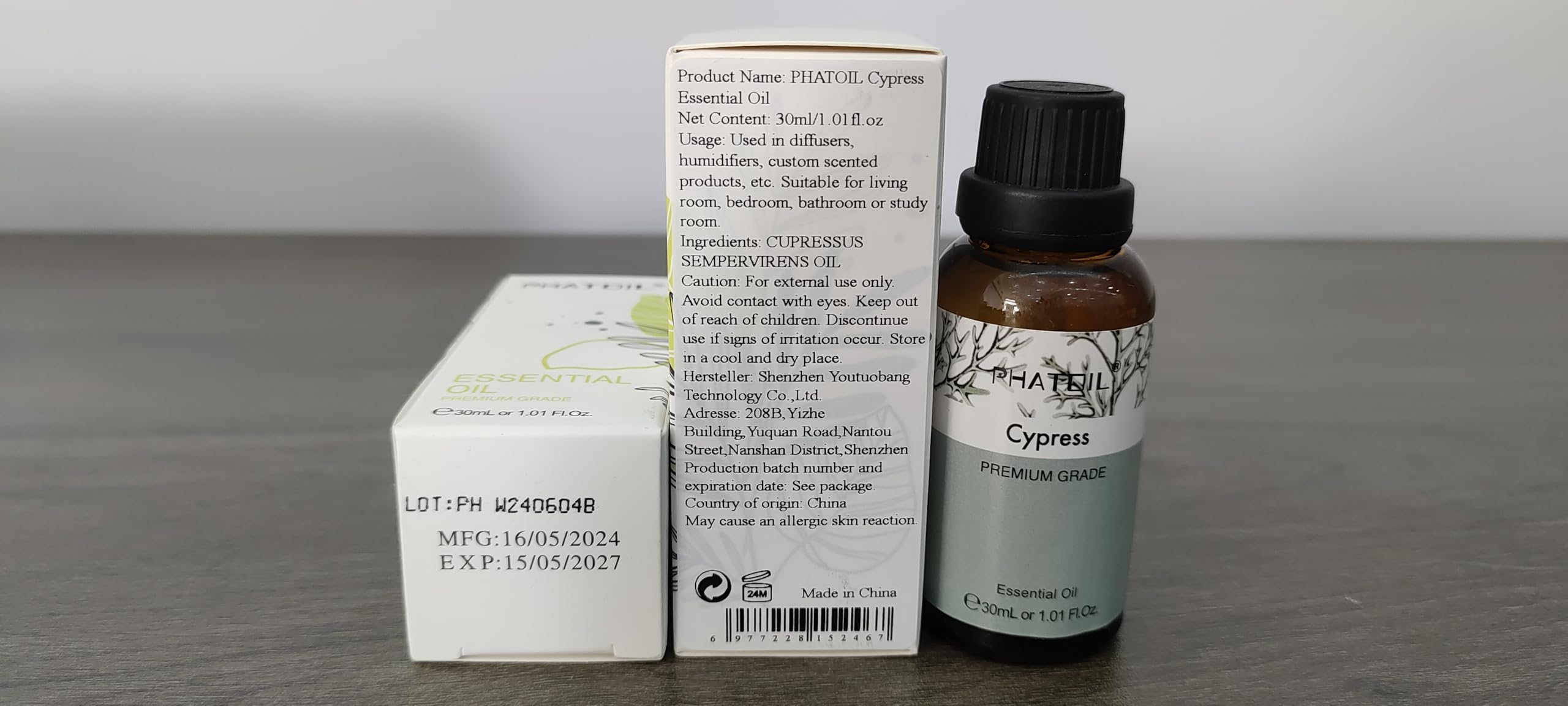 Cypress Essential Oil 30ml | PHATOIL Pure Essential Oil Singles for Aromatherapy Diffusers