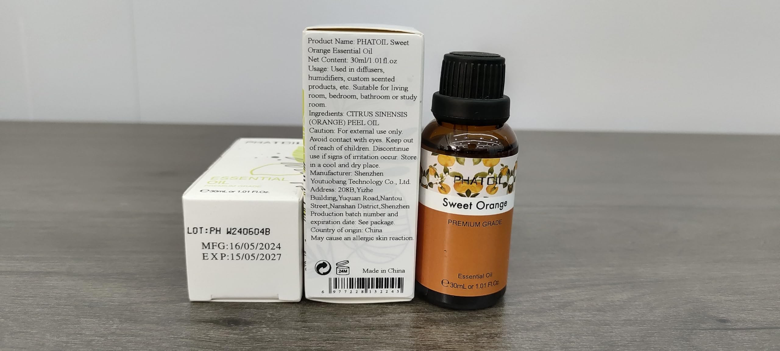 PHATOIL 30ml Sweet Orange Essential Oil for Aromatherapy & Diffusers