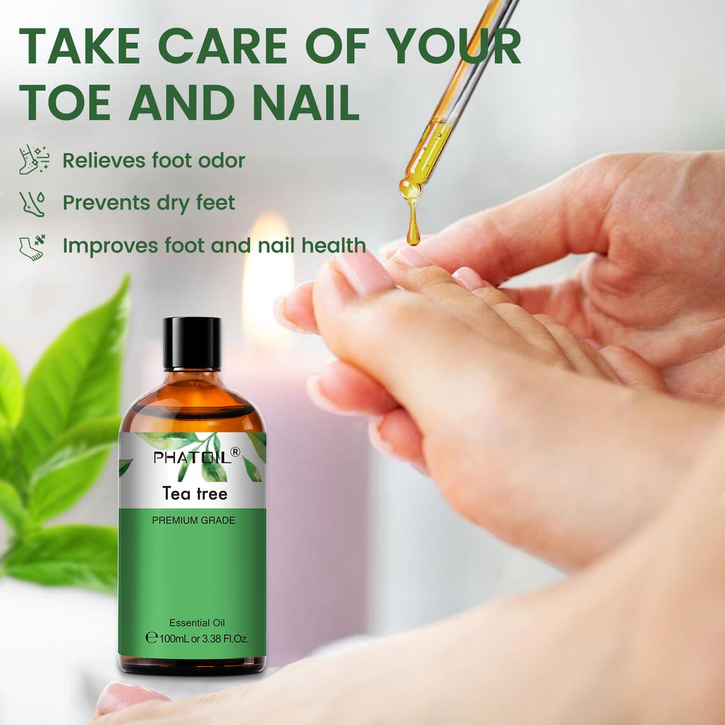 PHATOIL Pure Tea Tree Essential Oil - 3.38 fl oz | 100% Pure Therapeutic Grade