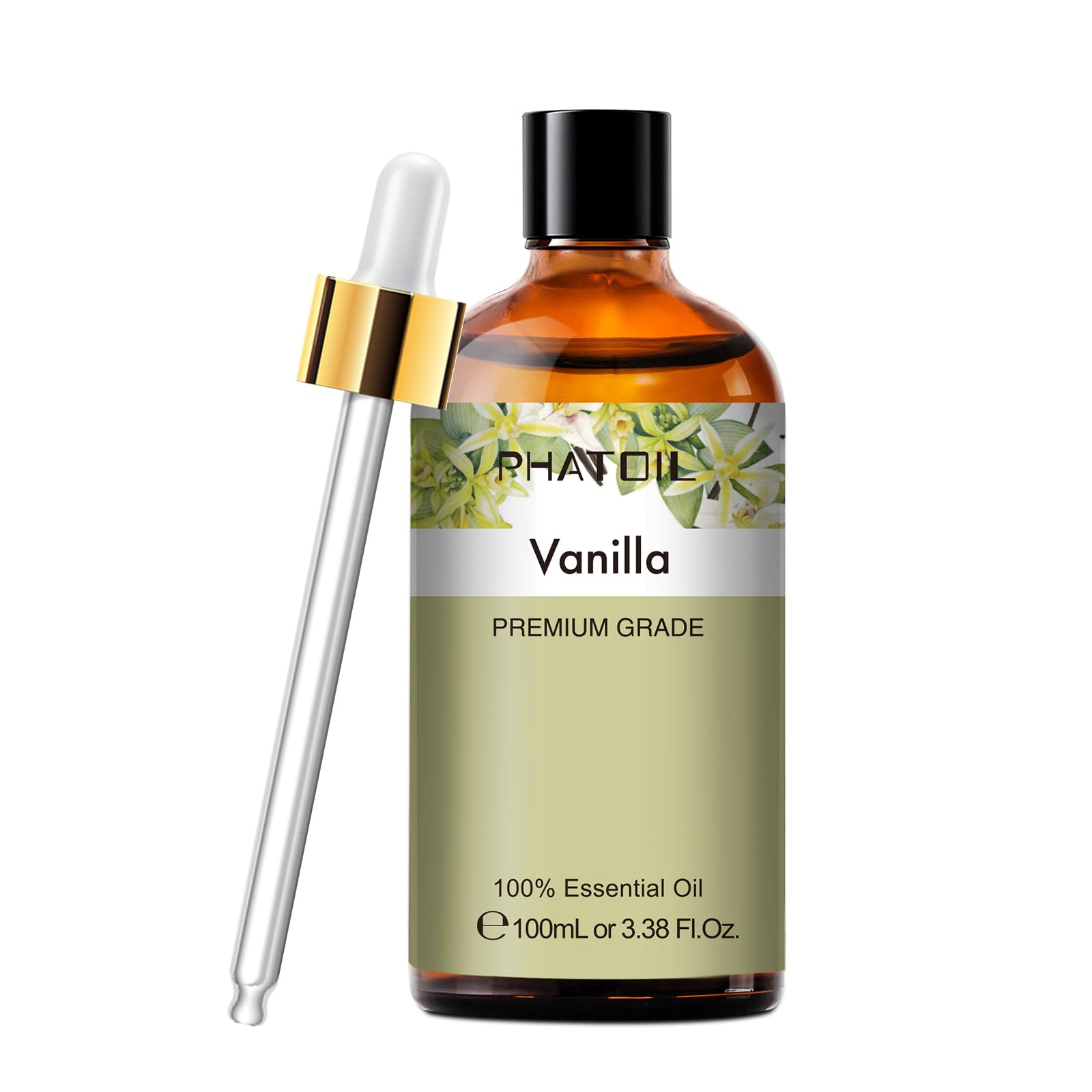 PHATOIL Vanilla Essential Oil 100ml - Diffuser, Aromatherapy, Sleep & Relax