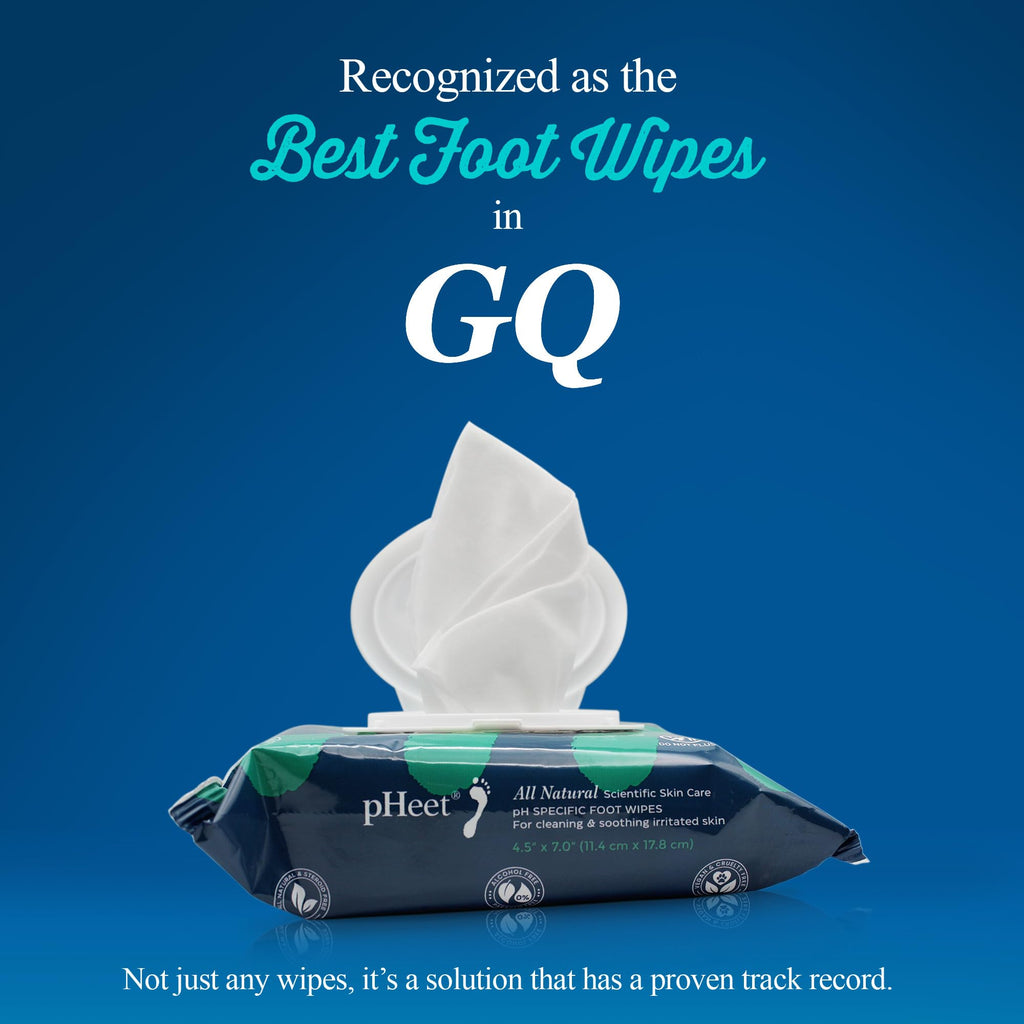 pHeet Foot Wipes – All-Natural Antifungal & Antibacterial Foot Care (72 Count)