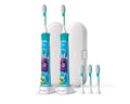 Philips Corded Electric Sonicare Kids Rechargeable Toothbrush with Built-in Bluetooth 2-Pack | HX6732/80