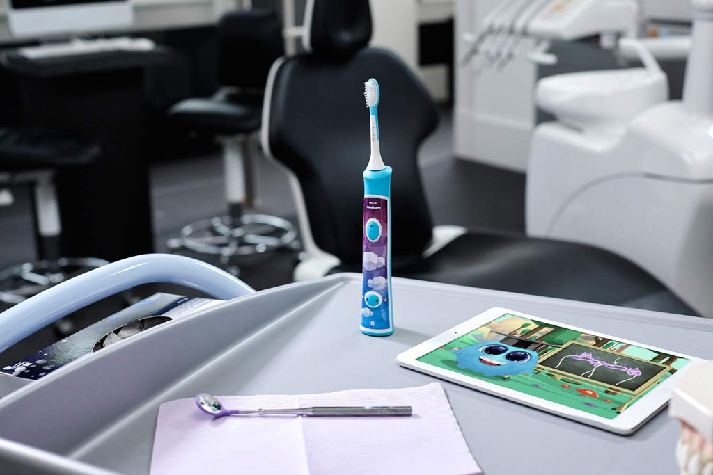 Philips Corded Electric Sonicare Kids Rechargeable Toothbrush with Built-in Bluetooth 2-Pack | HX6732/80