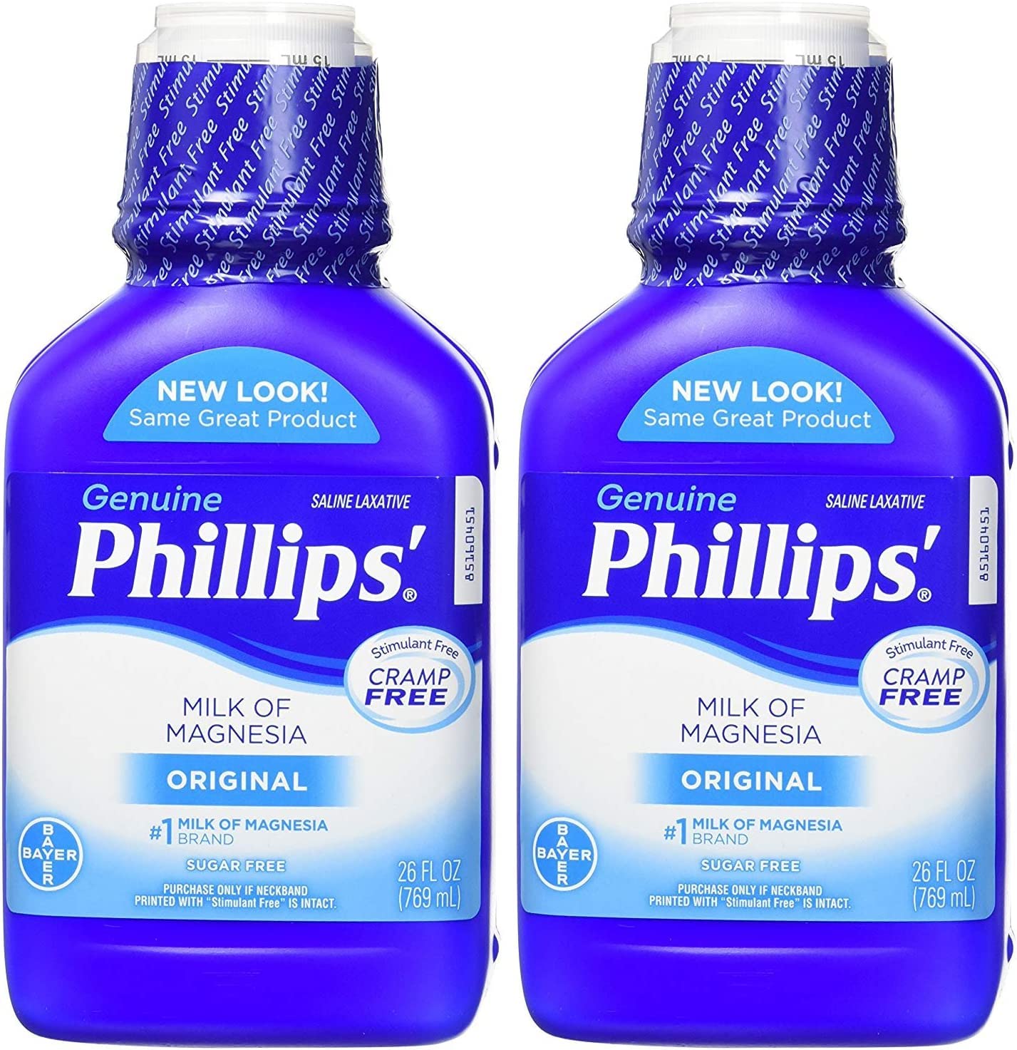Phillips' Milk of Magnesia Liquid Laxative – 26 oz Pack of 2 | Cramp-Free, Gentle Overnight Relief