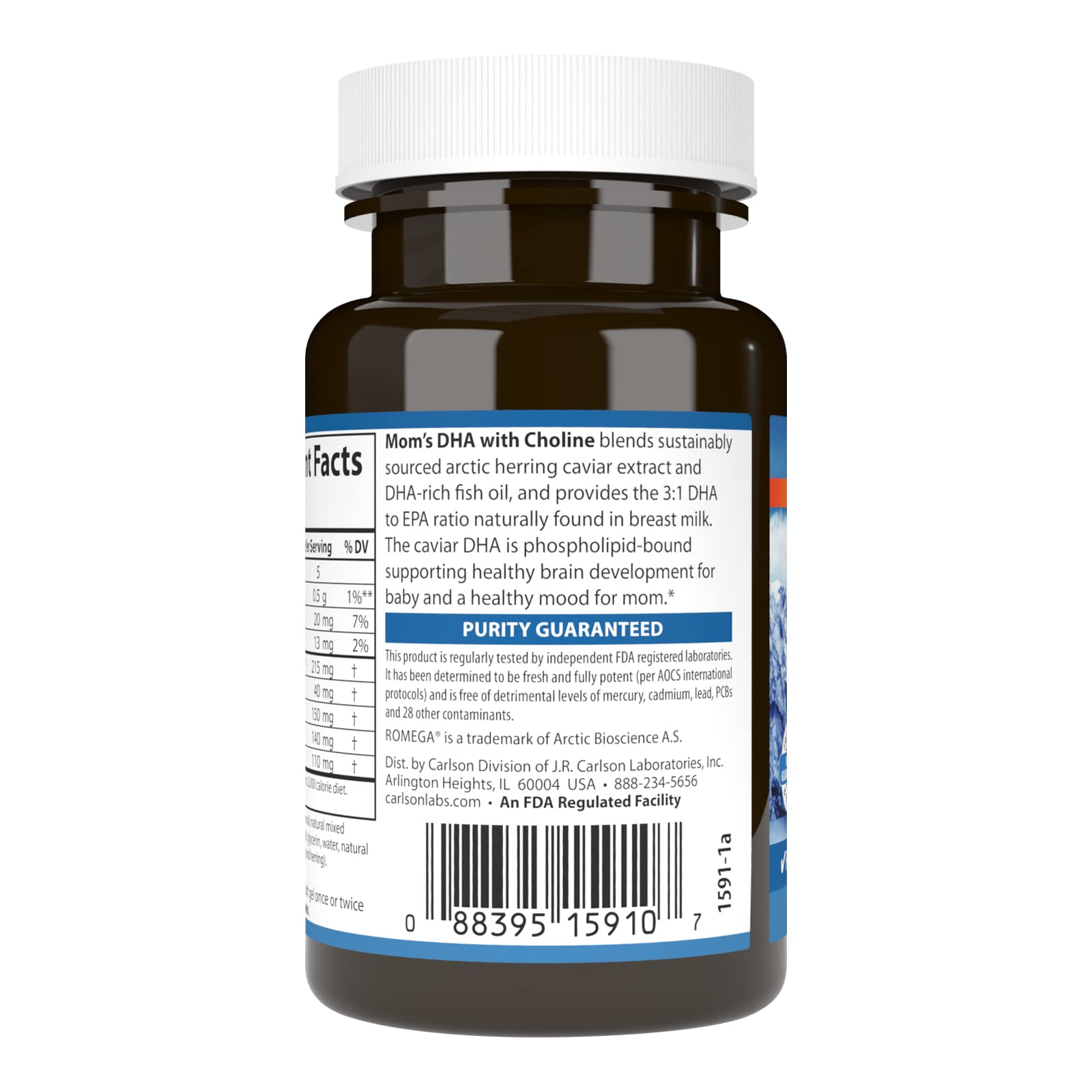 Carlson Mom's DHA with Choline – 3:1 DHA:EPA, 60 Softgels