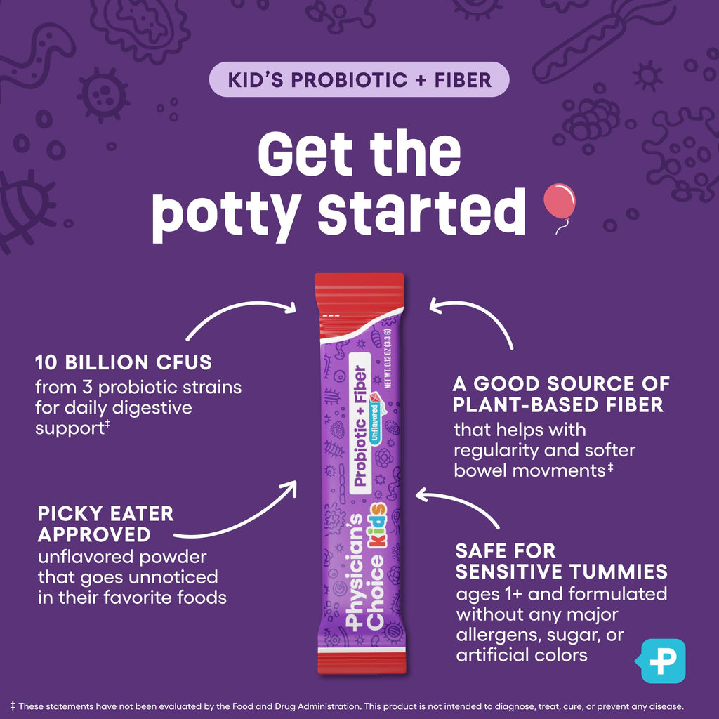 Physician's Choice Kids Probiotic + Prebiotic Fiber – 24 Pack (Ages 1+)