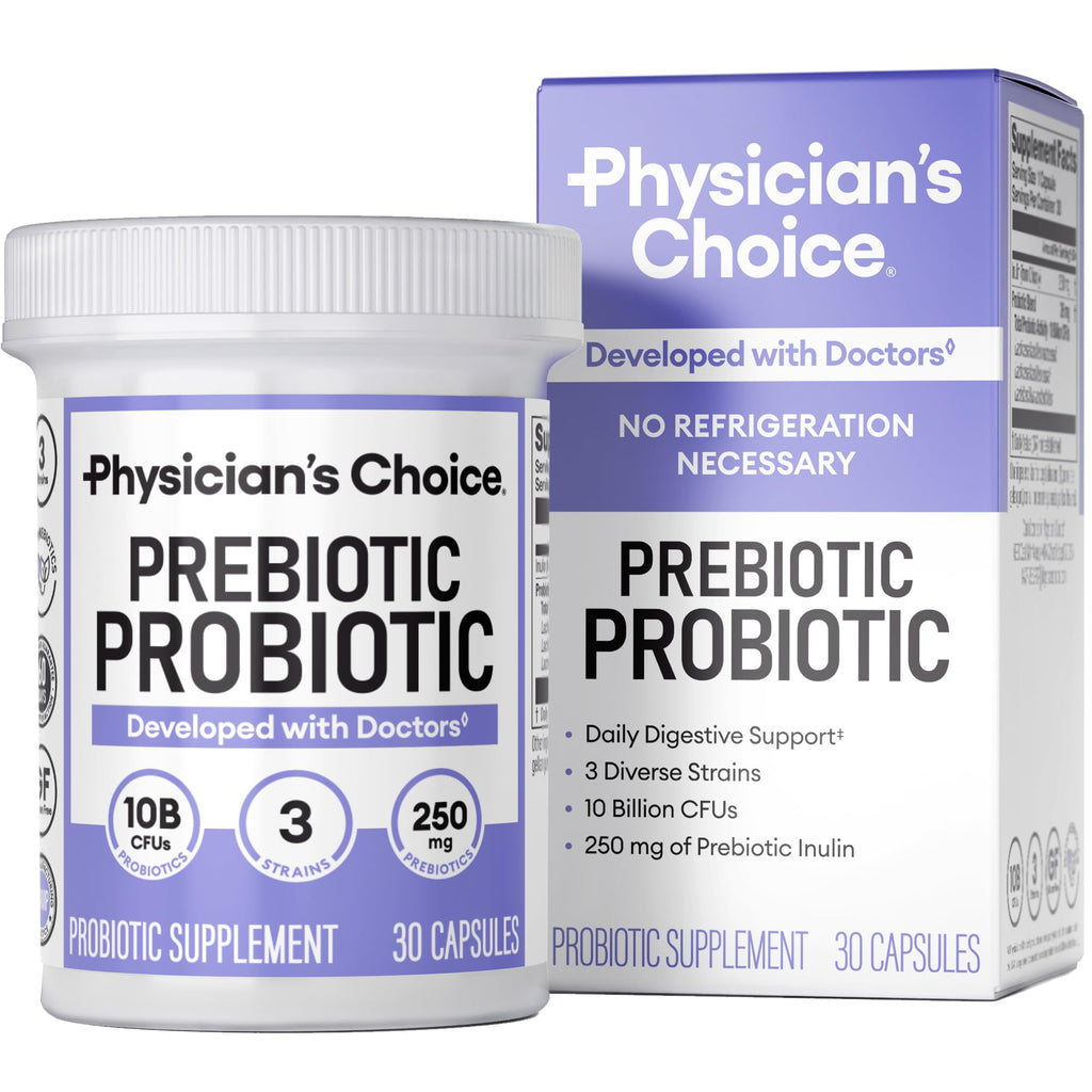 Physician's CHOICE Prebiotic-Probiotic - Multi-Strain Probiotics & Prebiotics for Digestive Health