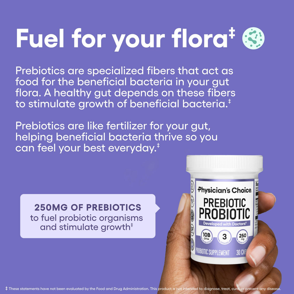 Physician's CHOICE Prebiotic-Probiotic - Multi-Strain Probiotics & Prebiotics for Digestive Health