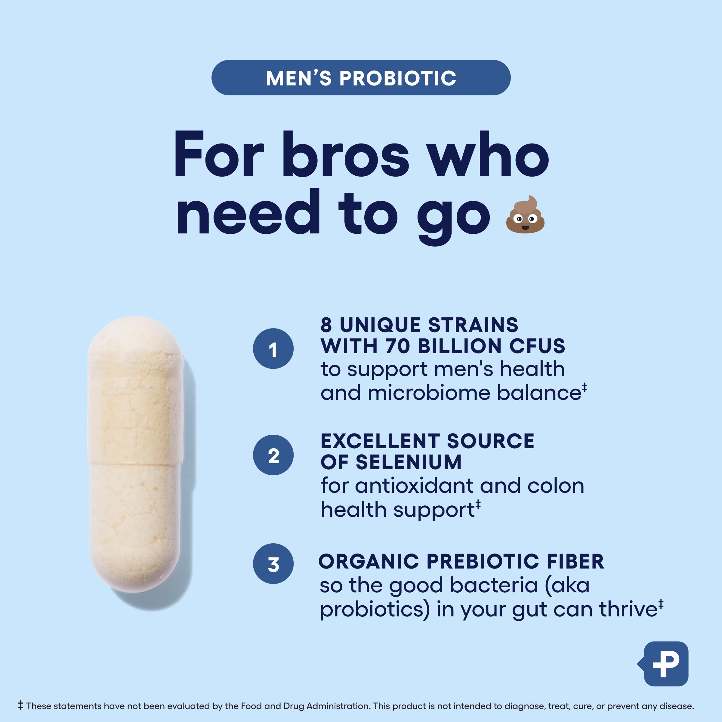 Physician's Choice Probiotics for Men - 70B CFU, 8 Strains, Selenium & Organic Prebiotics | Digestive & Immune Health - 30ct