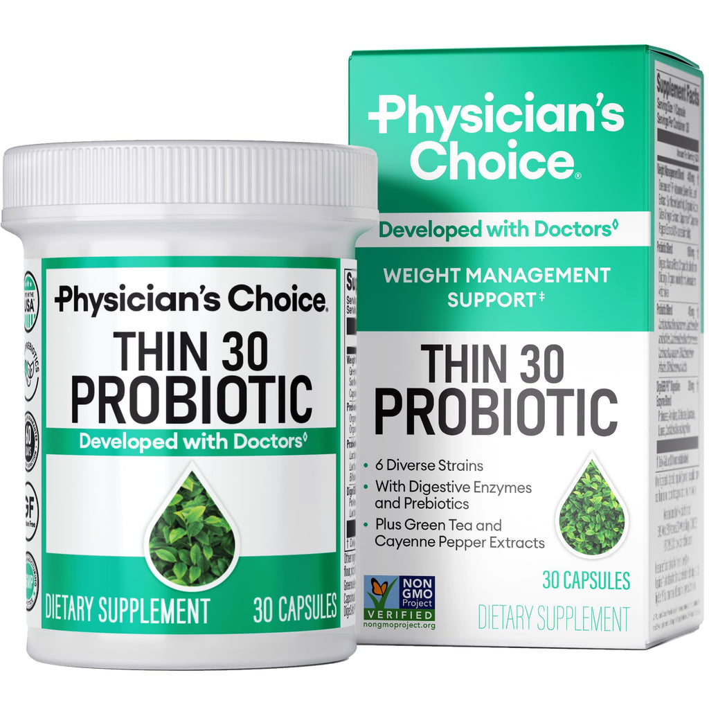 Physician's CHOICE Probiotics for Weight Management & Bloating | 6 Strains, Prebiotics, Cayenne