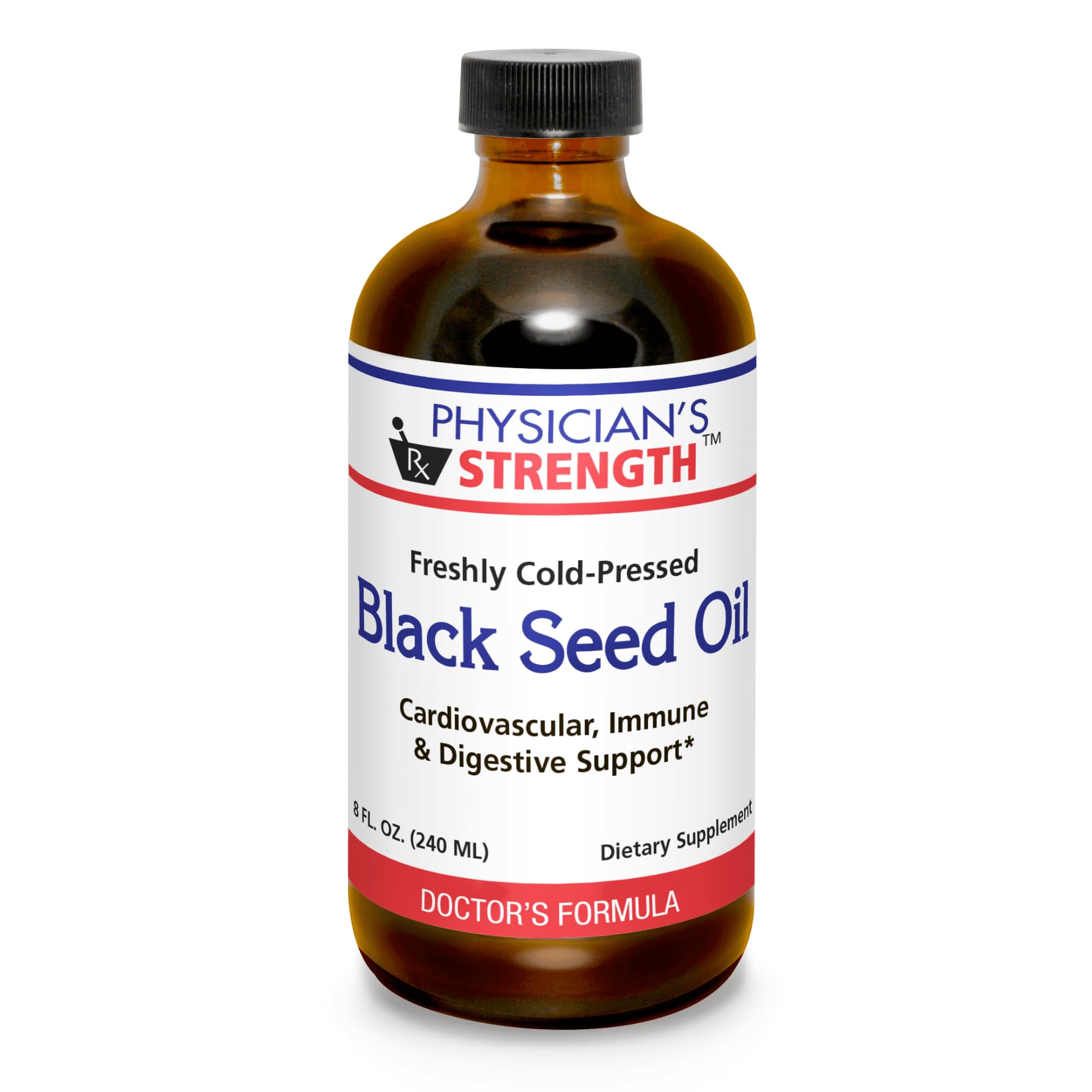 Physician's Strength Black Seed Oil 8 oz – Cold-Pressed, Non-GMO, 48 Servings