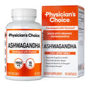 Physician's CHOICE Ashwagandha Supplement - 1950mg Organic Root Powder + Black Pepper | 90 Veggie Capsules