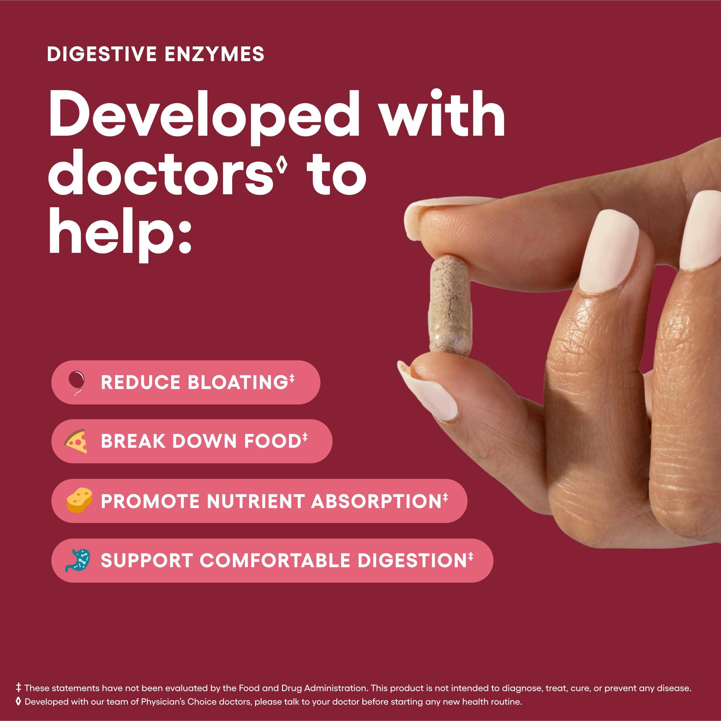 Physician's Choice Digestive Enzymes – 60 CT, 16 Enzymes + Probiotics