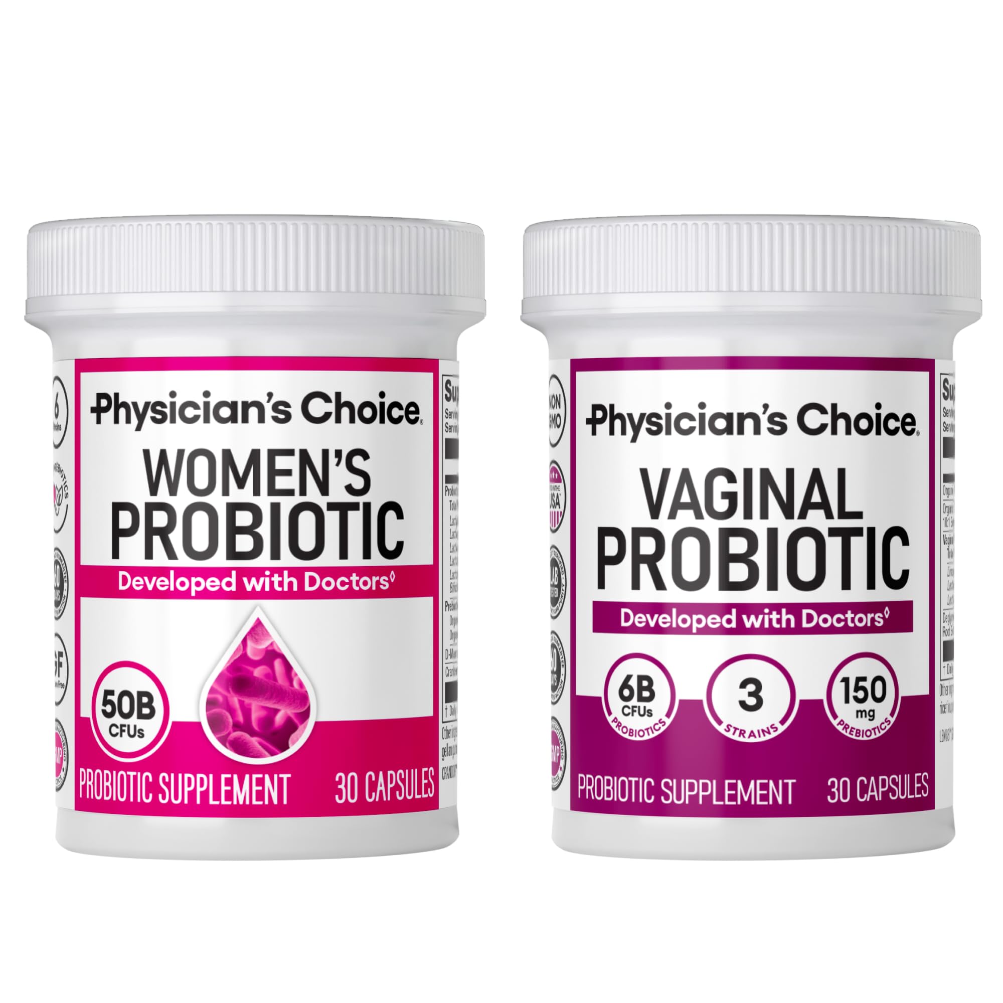 Physician's CHOICE Feminine Power Duo Bundle: Vaginal Probiotic & Womens Probiotic