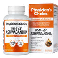 Physicians Choice KSM-66 Ashwagandha 1000mg – Organic, Black Pepper, 60 Vegan Capsules | Stress & Mood Support