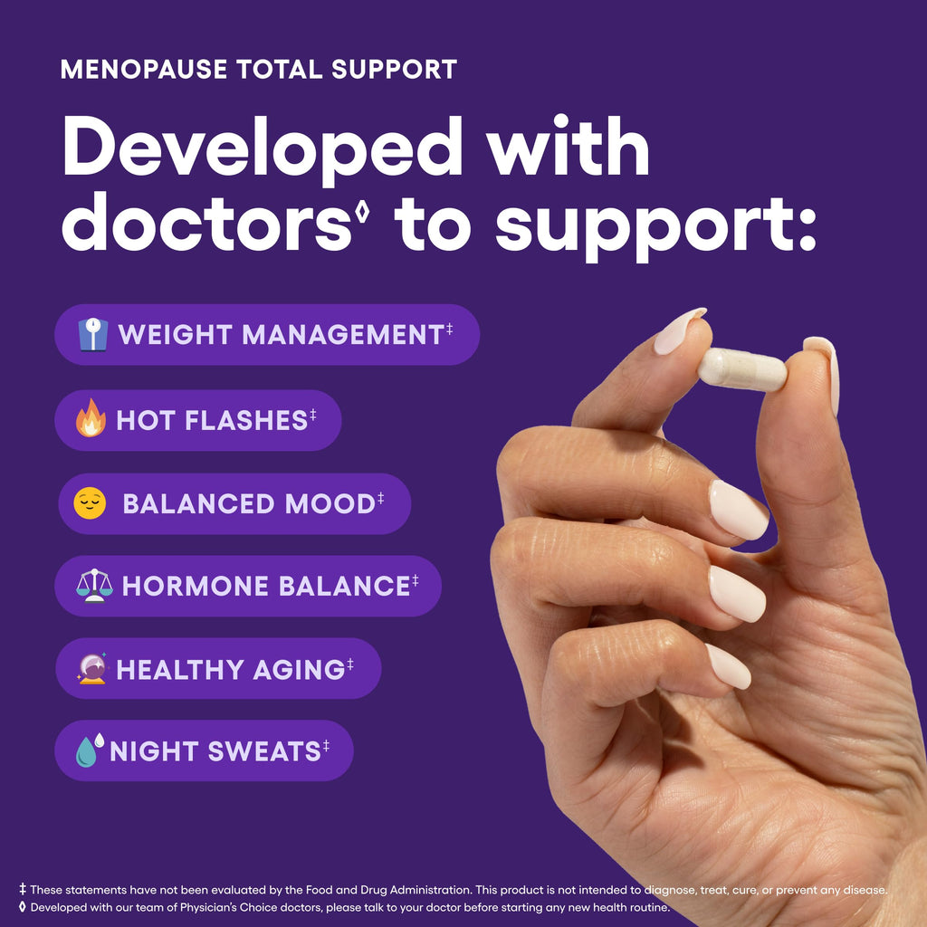 Physician's CHOICE Menopause Probiotic Supplement for Women - Hormone Balance, Hot Flashes & Gut Health - 30ct