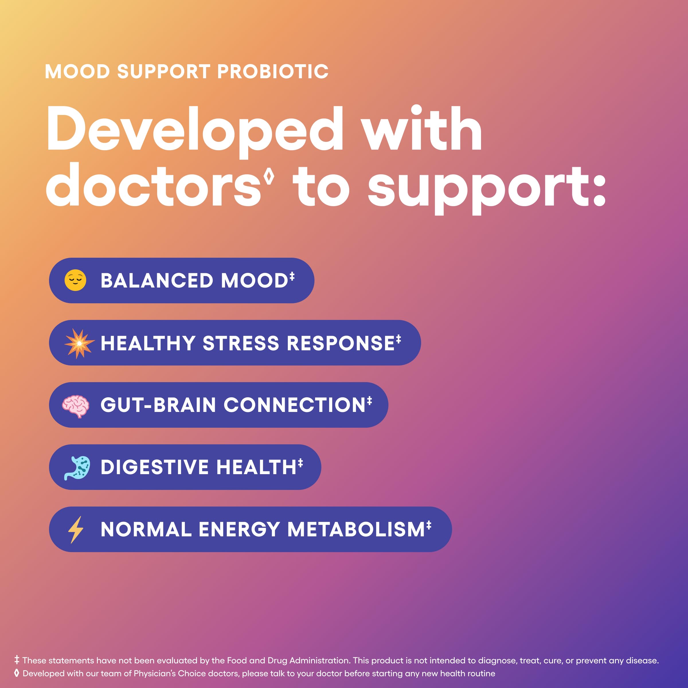 Physician's CHOICE Mood Probiotic - Mood & Digestive Health (30ct)