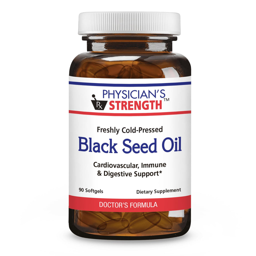 Physician’s Strength Black Seed Oil Gelcaps – 90 Softgels – Freshly Cold-Pressed, Non-GMO