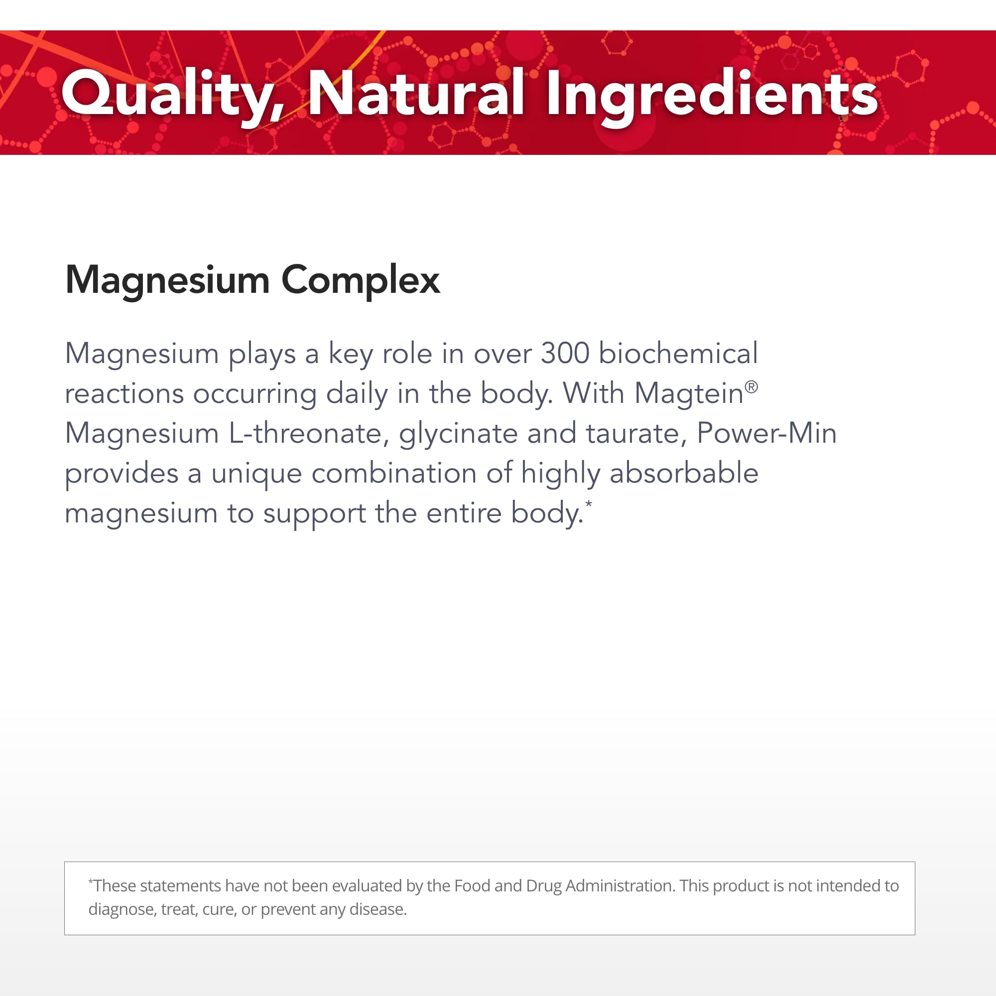 Physician's Strength Power-Min - Magnesium Complex with L-Threonate, Glycinate & Taurate | 90 Capsules | 30 Servings
