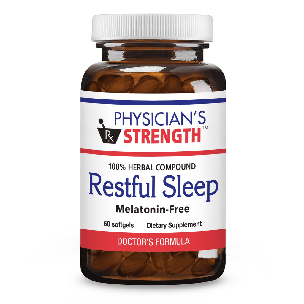 Physician's Strength Restful Sleep - 60 Softgels | 100% Herbal Compound - Melatonin Free - Non-GMO & Soy Free - 60 Servings