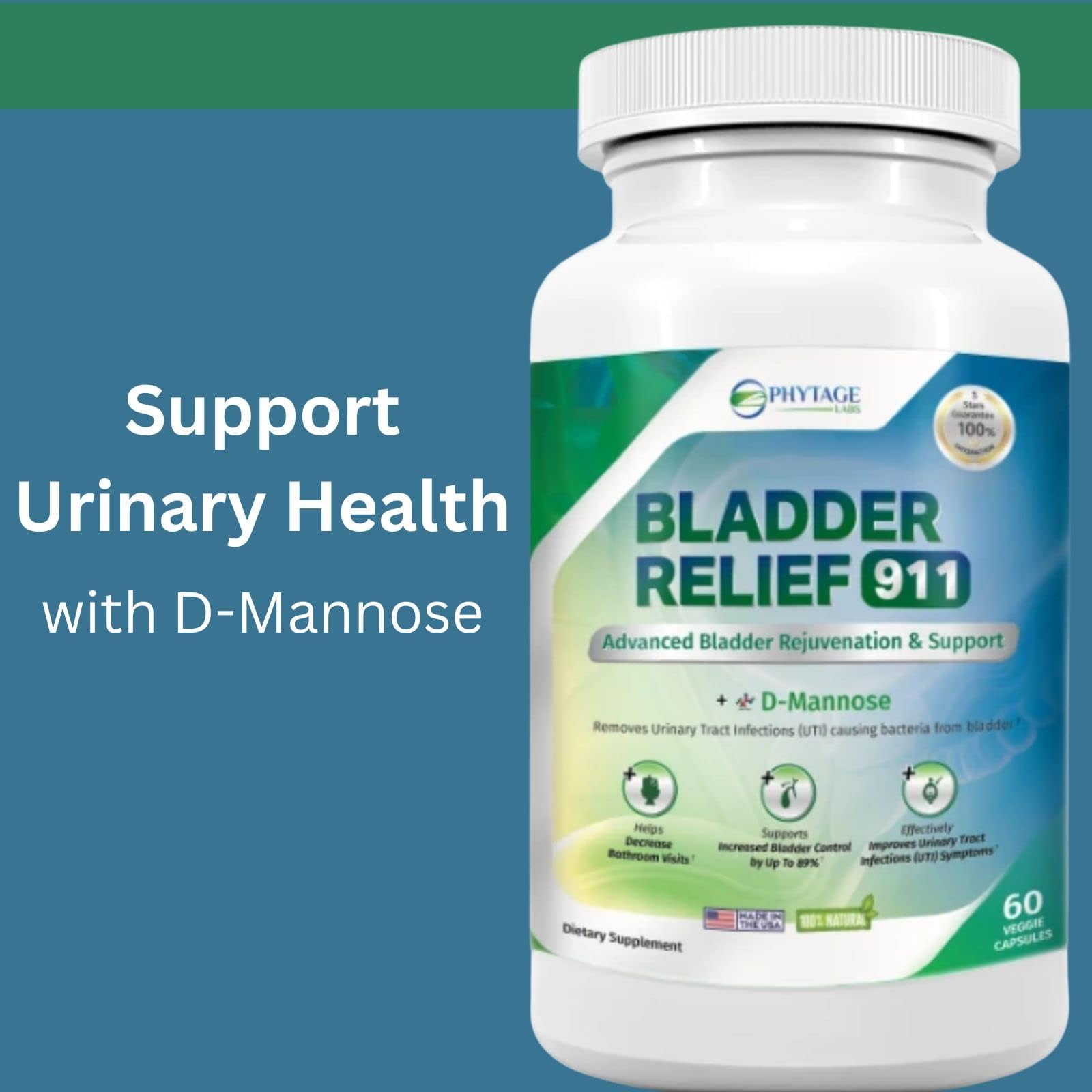 Phytage Labs Bladder Relief 911 Detoxifying Strength – Urinary Support for Men & Women, 2 Pack