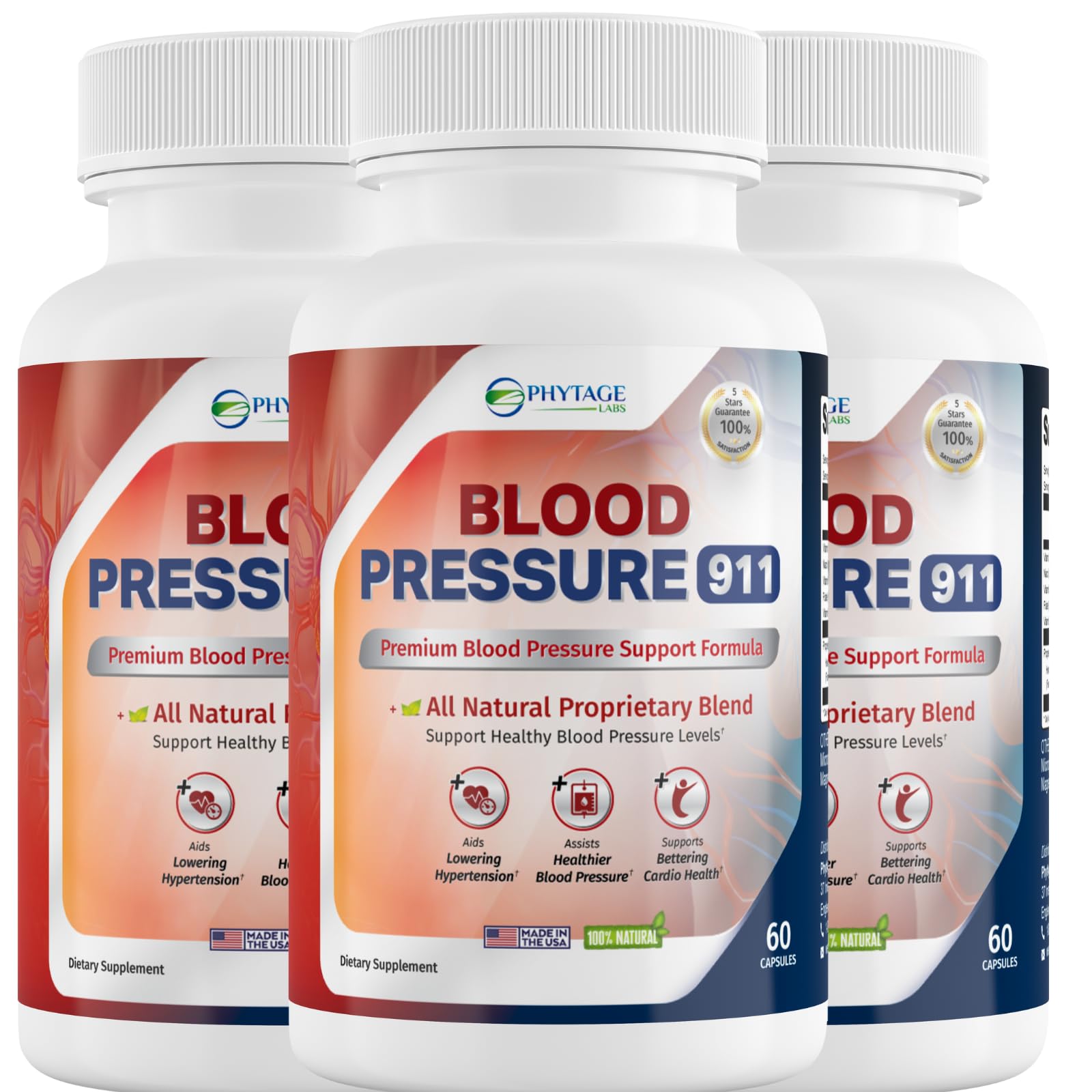 Phytage Labs Blood Pressure 911 Premium Supplement – BP Support Pills, 3-Pack