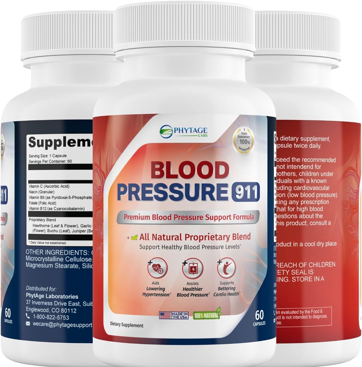 Phytage Labs Blood Pressure 911 Premium Supplement – BP Support Pills, 3-Pack