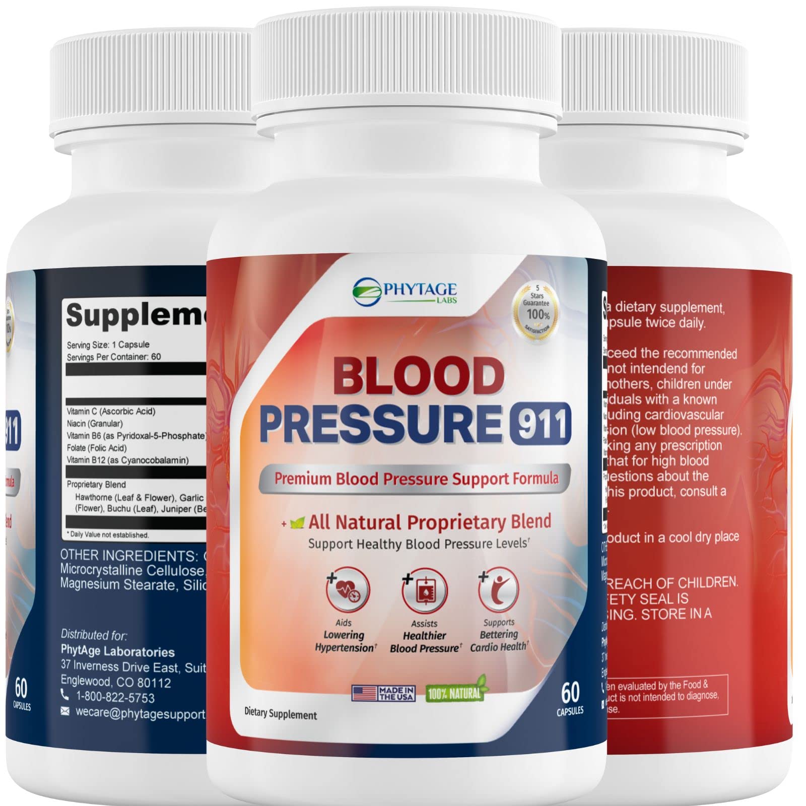 Phytage Labs Blood Pressure 911 – BP Support Pills, 60 Capsules