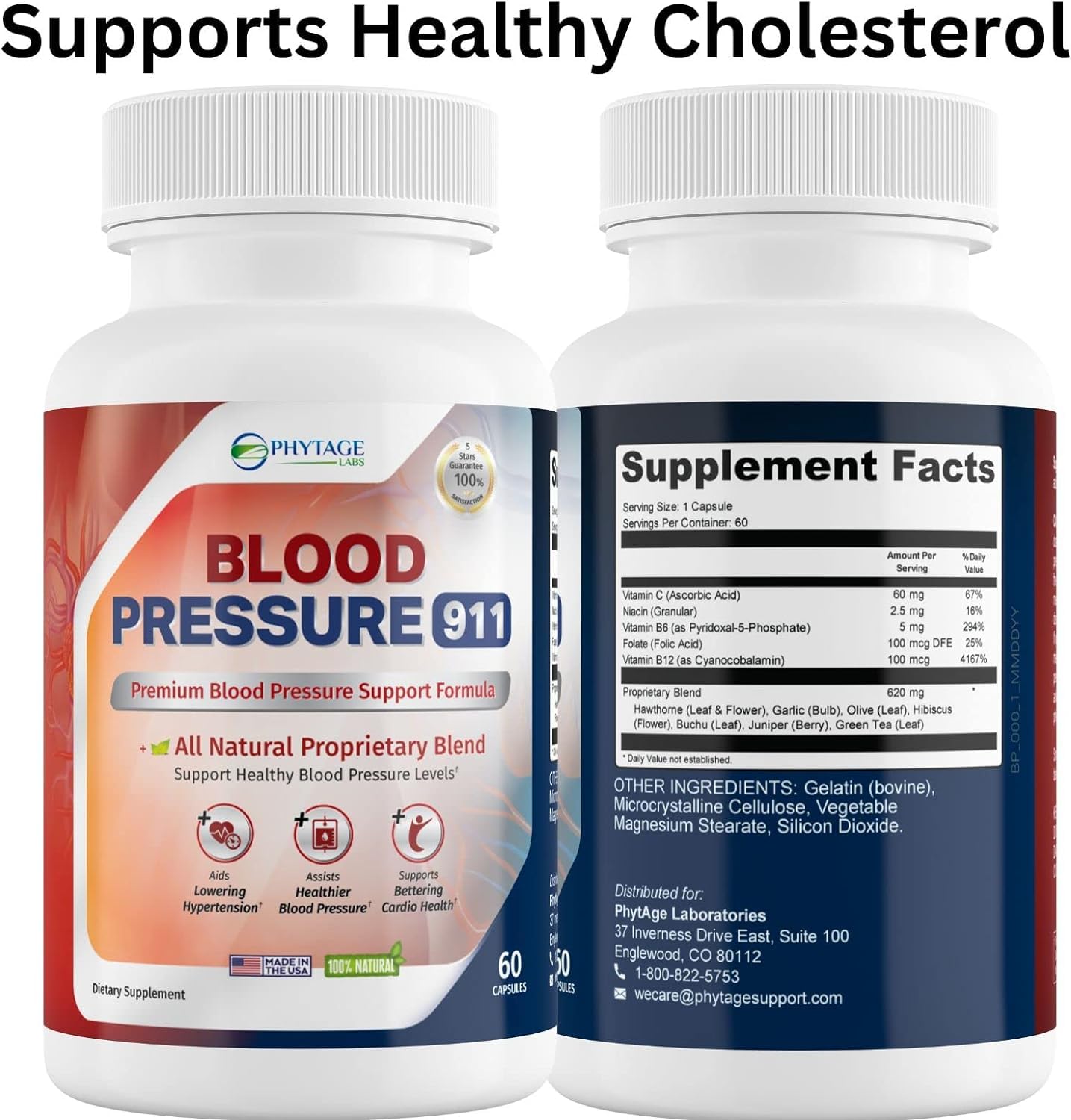 Phytage Labs Blood Pressure 911 Premium Supplement – BP Support Pills, 3-Pack