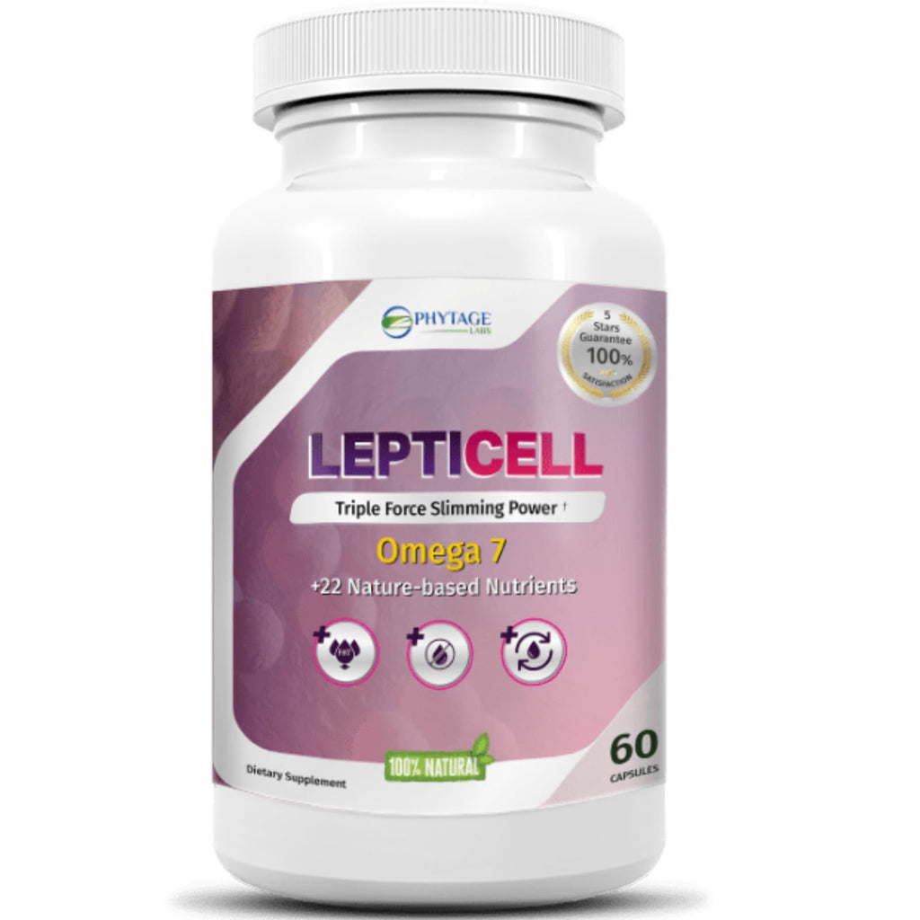 LeptiCell Advanced Wellness Supplement – Damiana, Dong Quai, Omega-7s | Phytage Labs | 60 Capsules