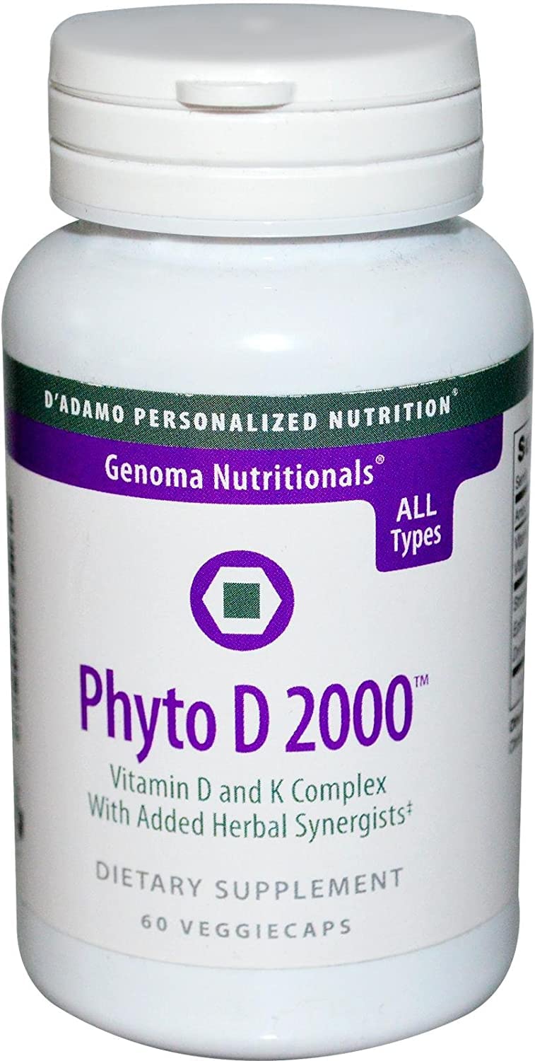 Phyto D 2000 60 Vcaps | D'Adamo Personalized Nutrition (Vitamin D3 + K2)