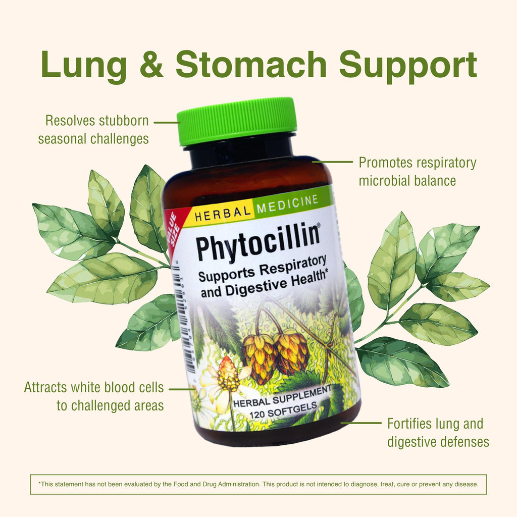 Herbs Etc. Phytocillin: Respiratory & Digestive Health Support | 120 Softgels