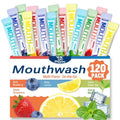 Phyyixs Mouthwash Travel Pack - 120 Pack, 5 Flavors, Alcohol-Free & Fluoride-Free