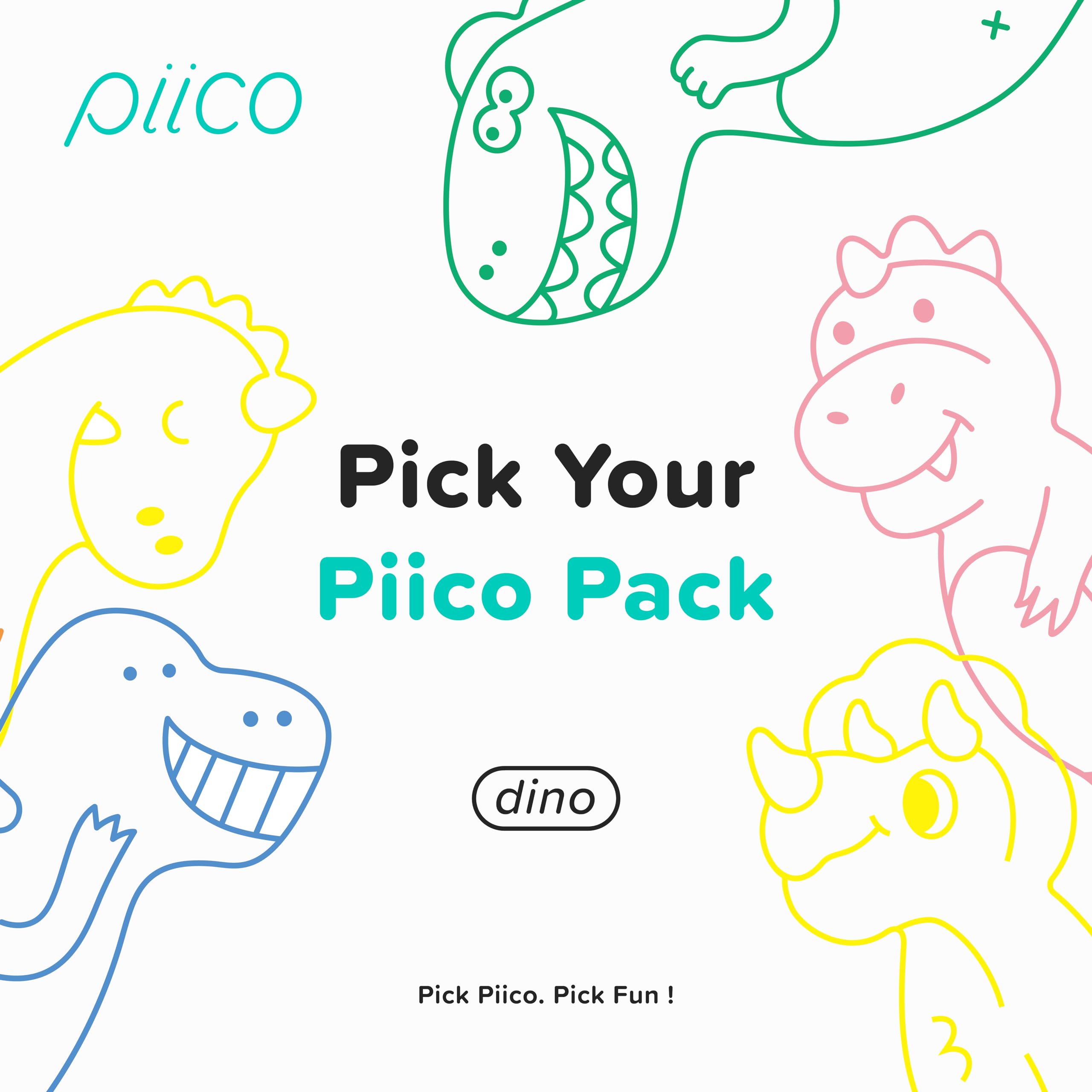 Piico Unflavored Kids Floss Picks - No Fluoride Dual Line, 80 Count Dino