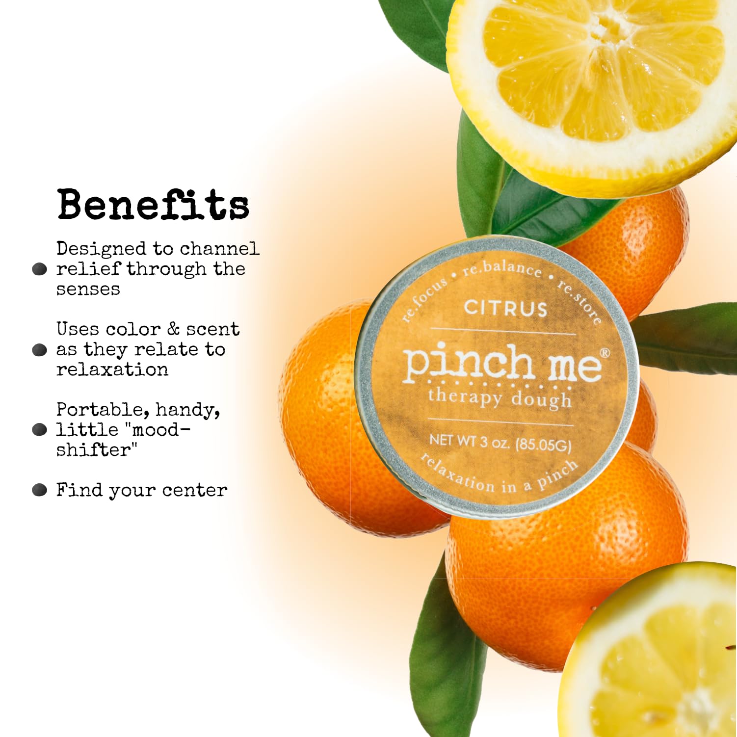 Pinch Me Therapy Dough - Citrus Aromatherapy Stress Relief Putty (10 oz)
