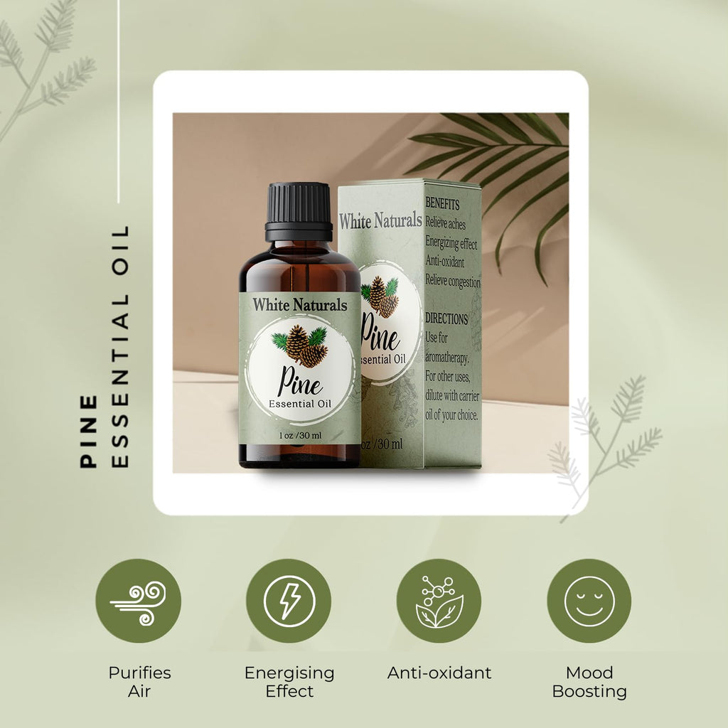 Pure Pine Essential Oil 1 oz – Premium Therapeutic Grade, Woodsy Fresh for Aromatherapy