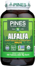 PINES Organic Alfalfa – 500 Count Tablets | Non-GMO, USDA Organic