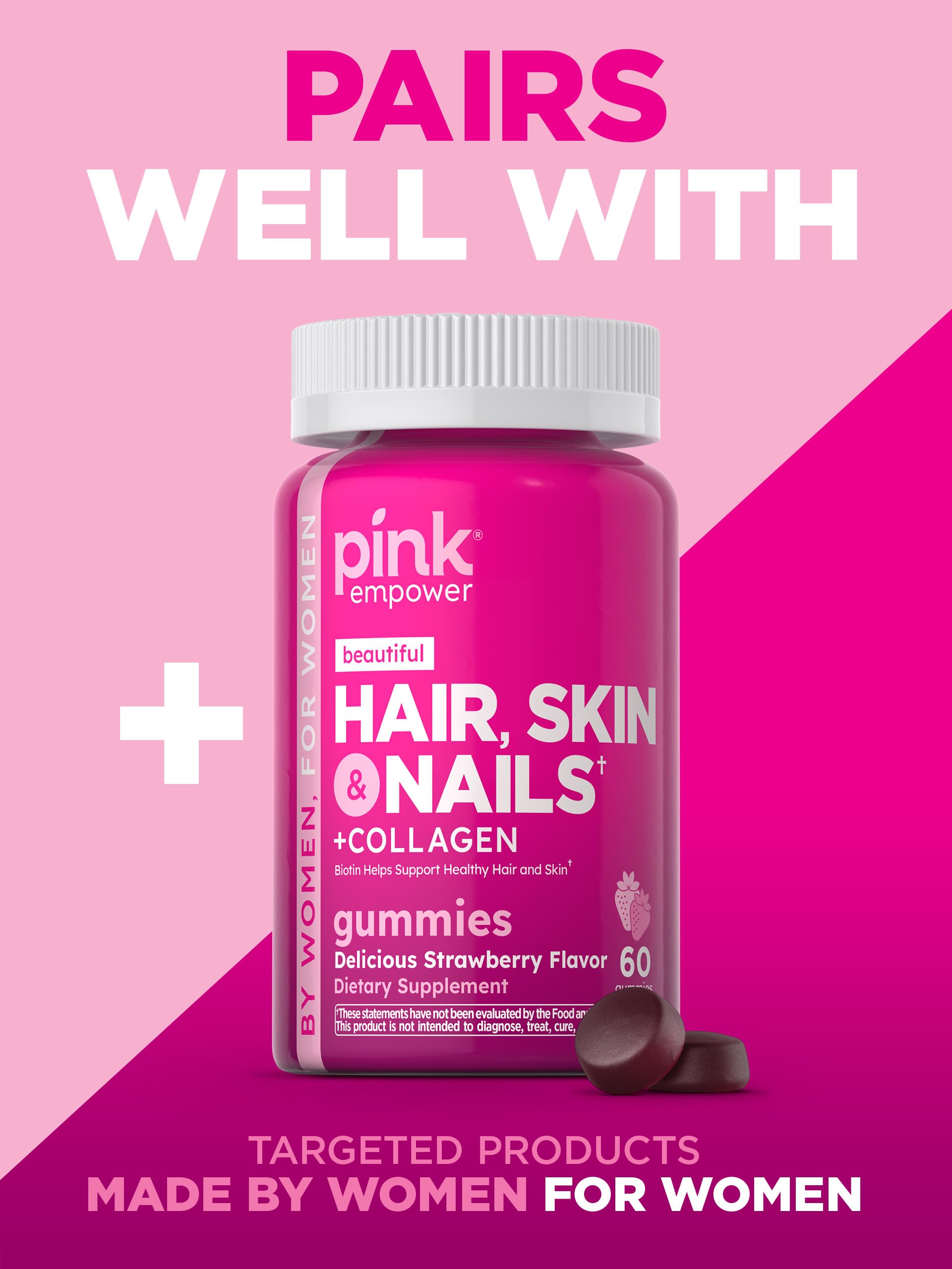 PINK Prenatal Vitamins – 60 Gummies with DHA, Folic Acid | Non-GMO & Gluten Free | Fruit Flavor