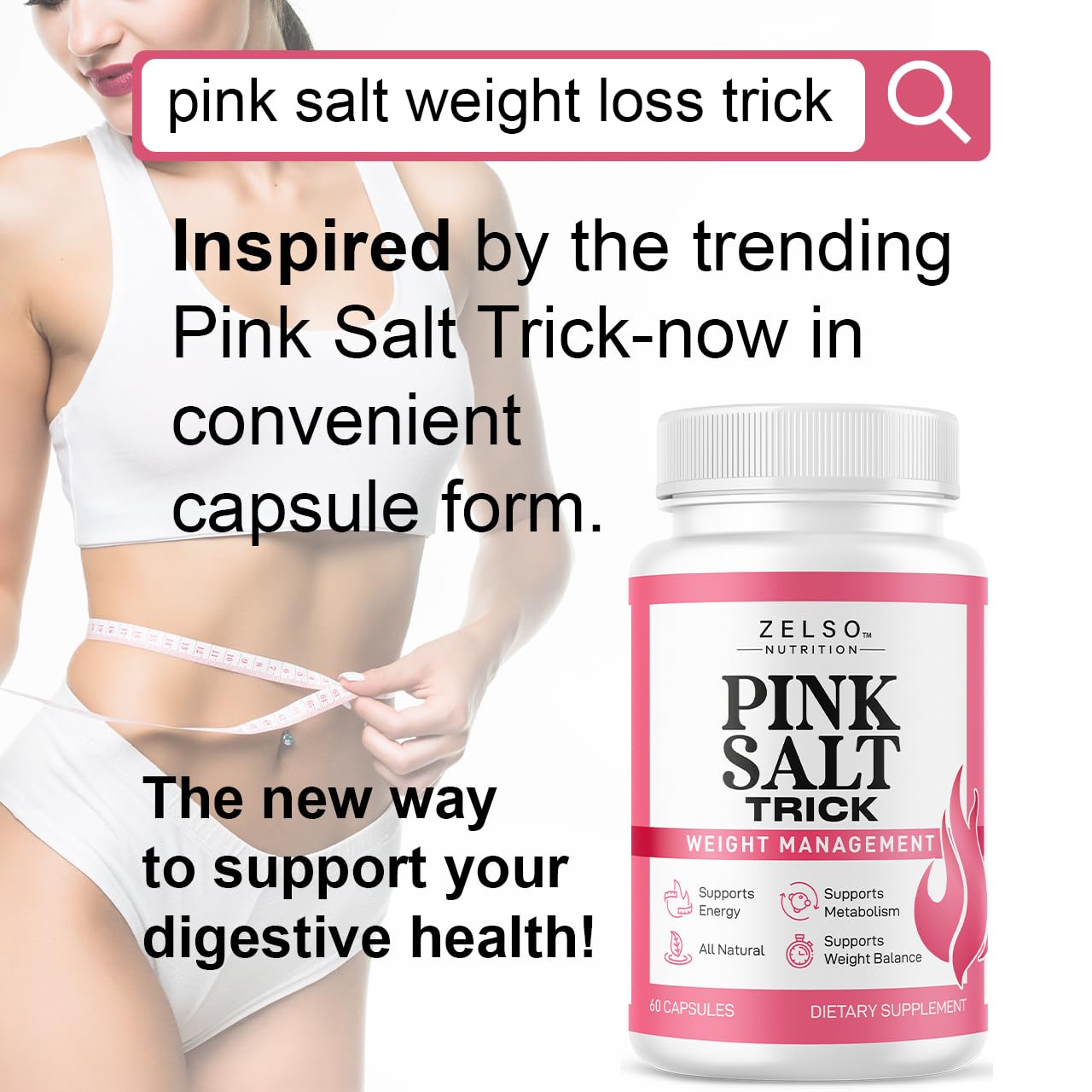 Pink Salt Trick Capsules – Original PinkSalt Trick for Weight, Energy & Metabolism | 60 Capsules