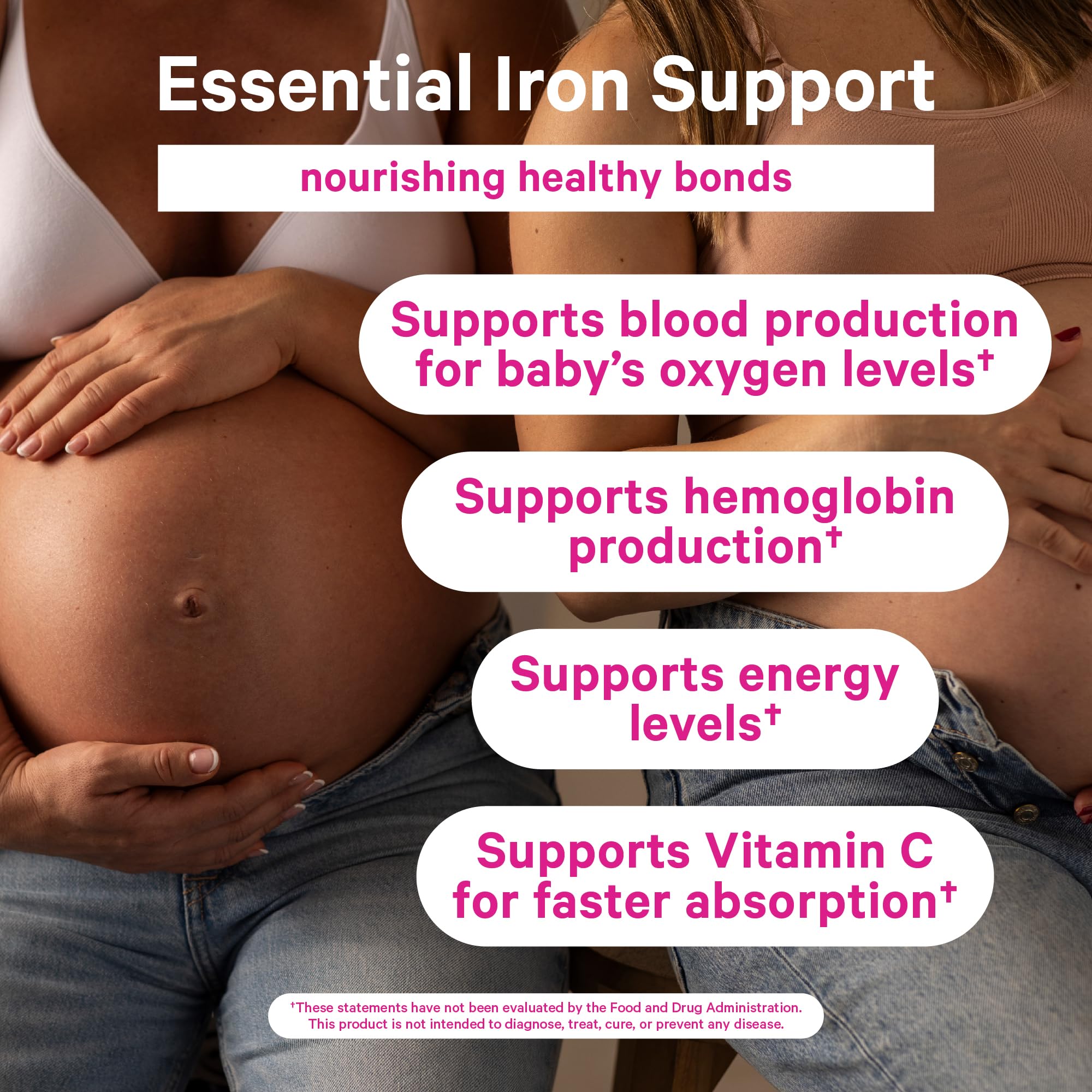 Pink Stork Prenatal Iron Gummies - 20 mg Iron + Vitamin C (Grape)