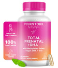 Pink Stork Total Prenatal Vitamins for Women – DHA, Folate & Iron (60 Count) | Doctor-Formulated